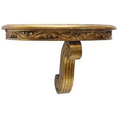 Retro Carved Giltwood Wall Mount Console Shelf