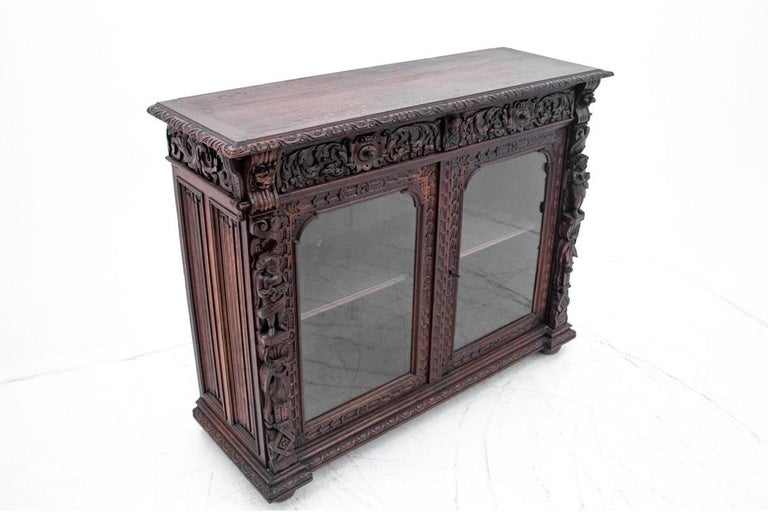 Carved Glass Cabinet, France, circa 1880 For Sale 1