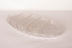Carved Glass Tray with Individual Containers on the Tray