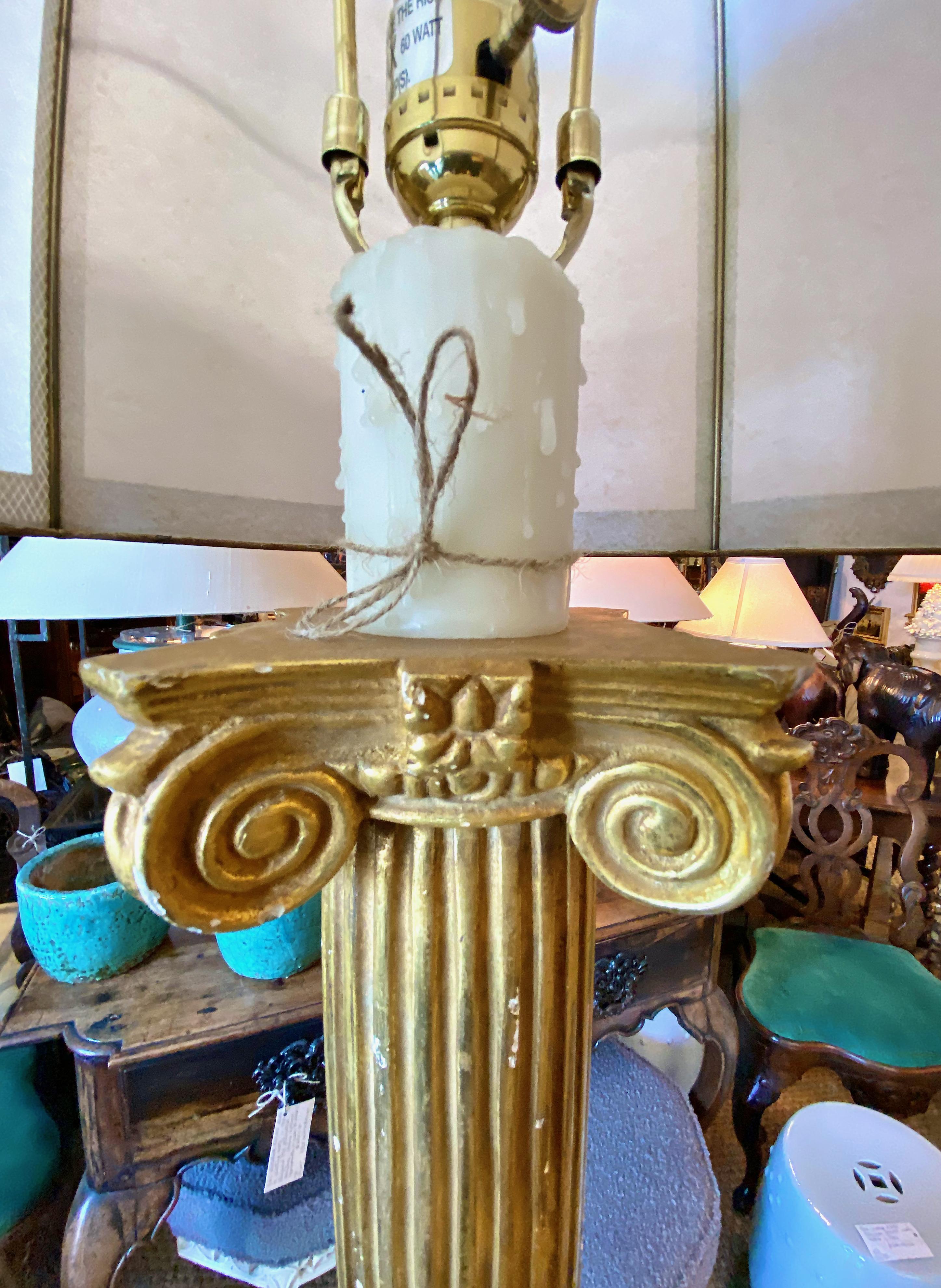 American Carved Gold Leafed Floor Lamp