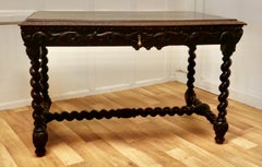 Carved Gothic Oak Writing Table or Centre Table