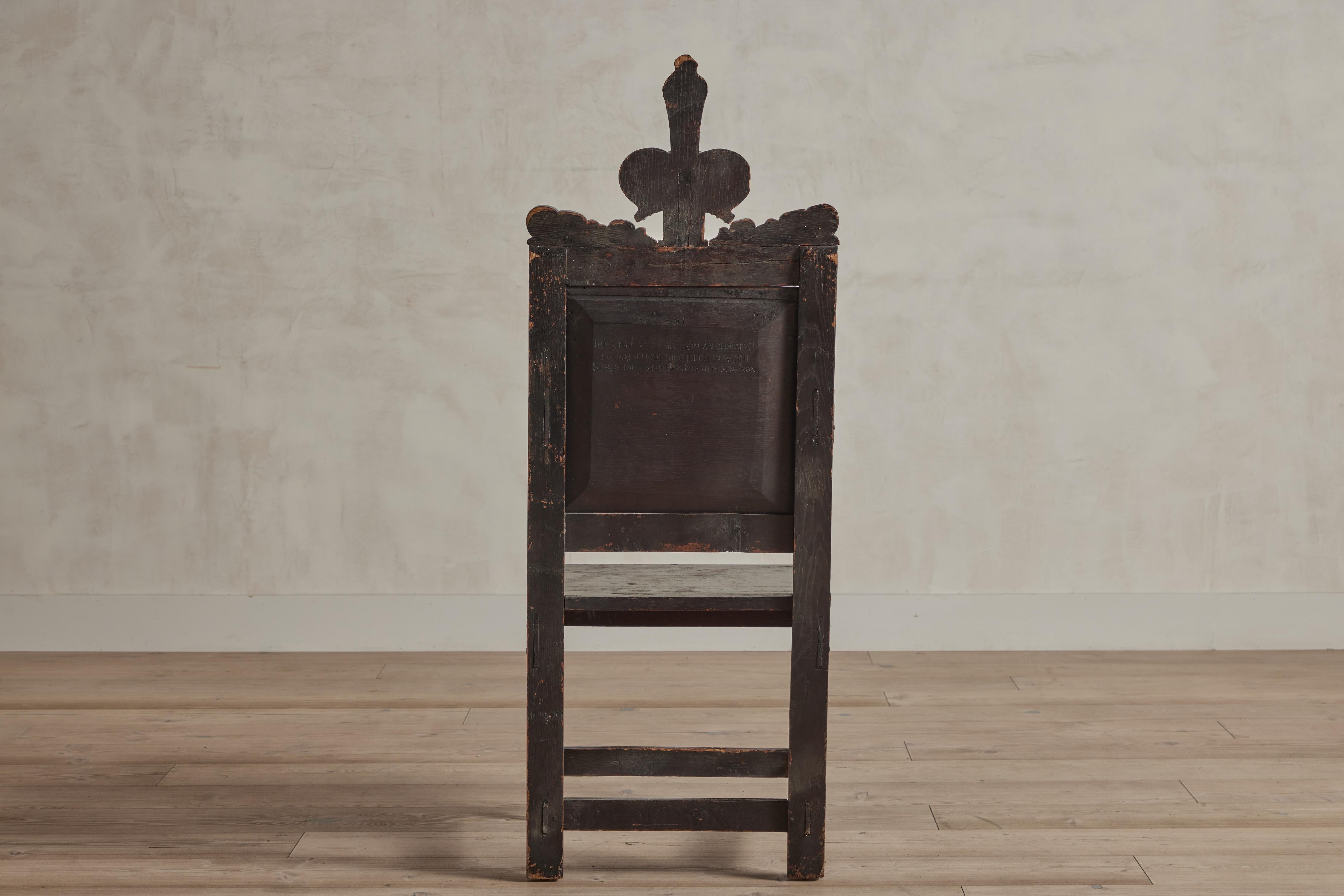 18th Century and Earlier Carved Gothic Side Chair