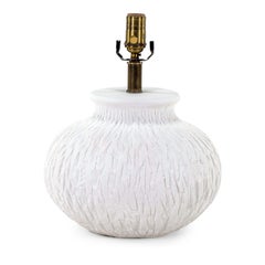 'Carved Gourd' White Plaster Lamp