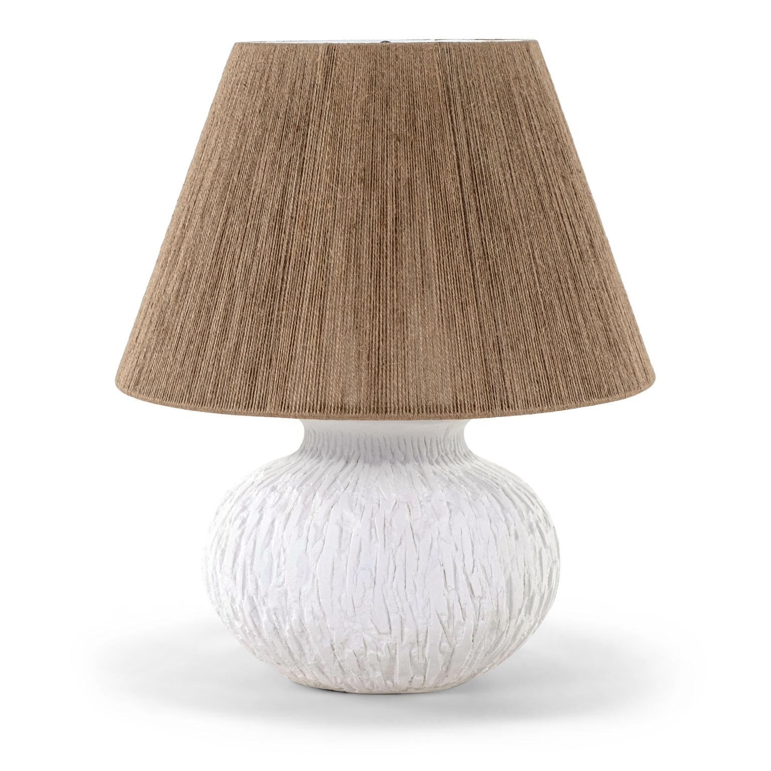 Modern 'Carved Gourd' White Plaster Lamp