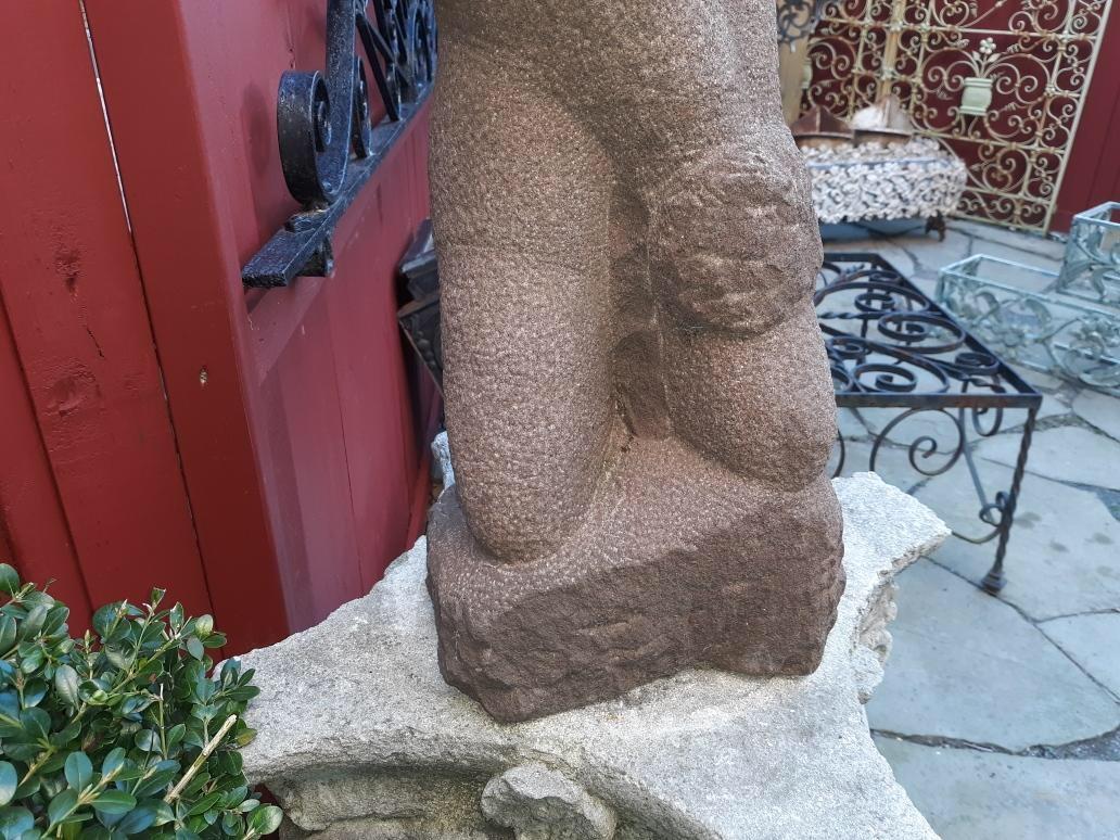 Carved Granite Eskimo Garden Sculpture, Circa 1950 For Sale 4
