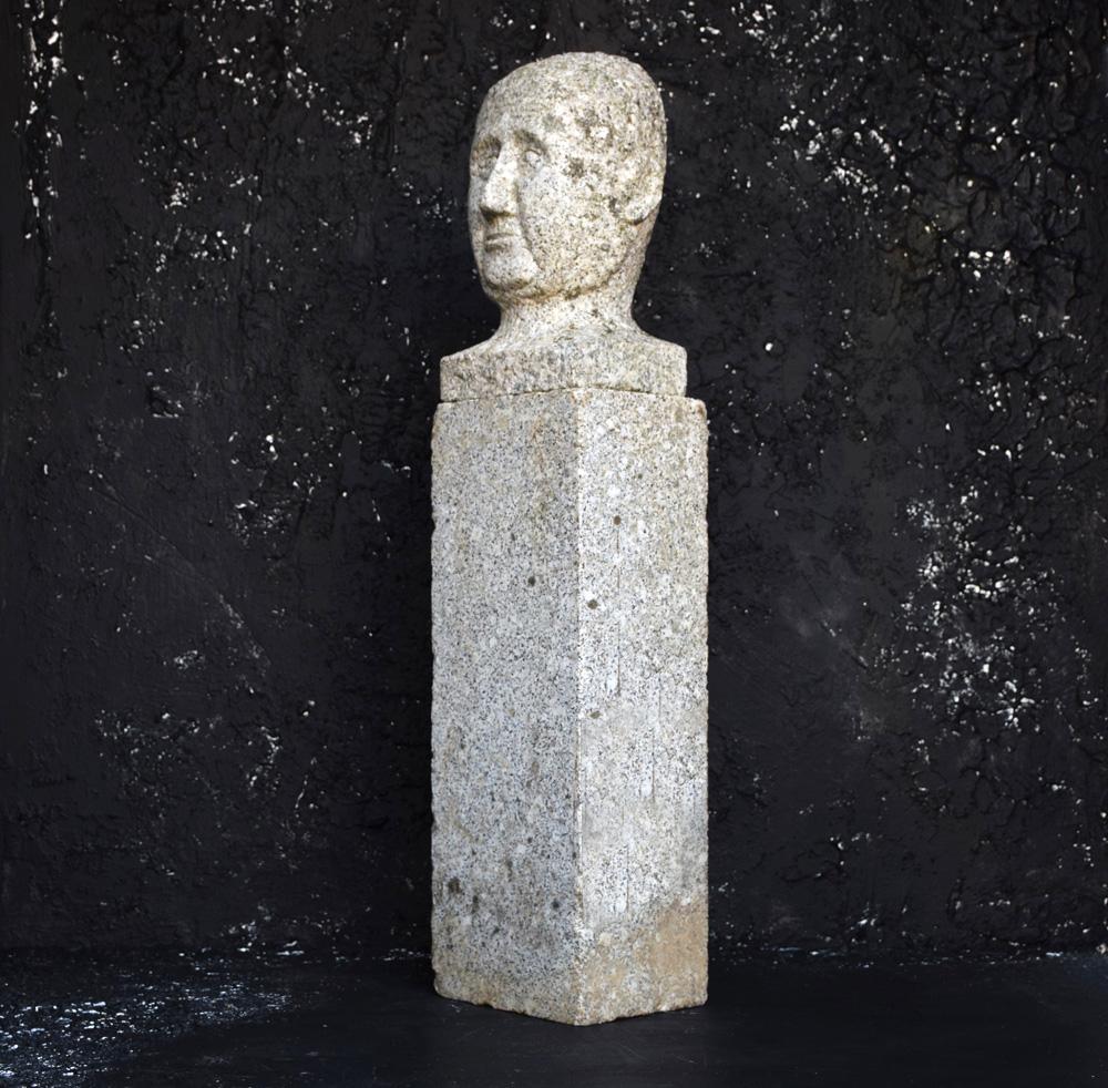 Carved Granite Folk-Art Bust 1