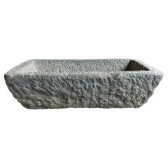 Used Carved Granite Planter