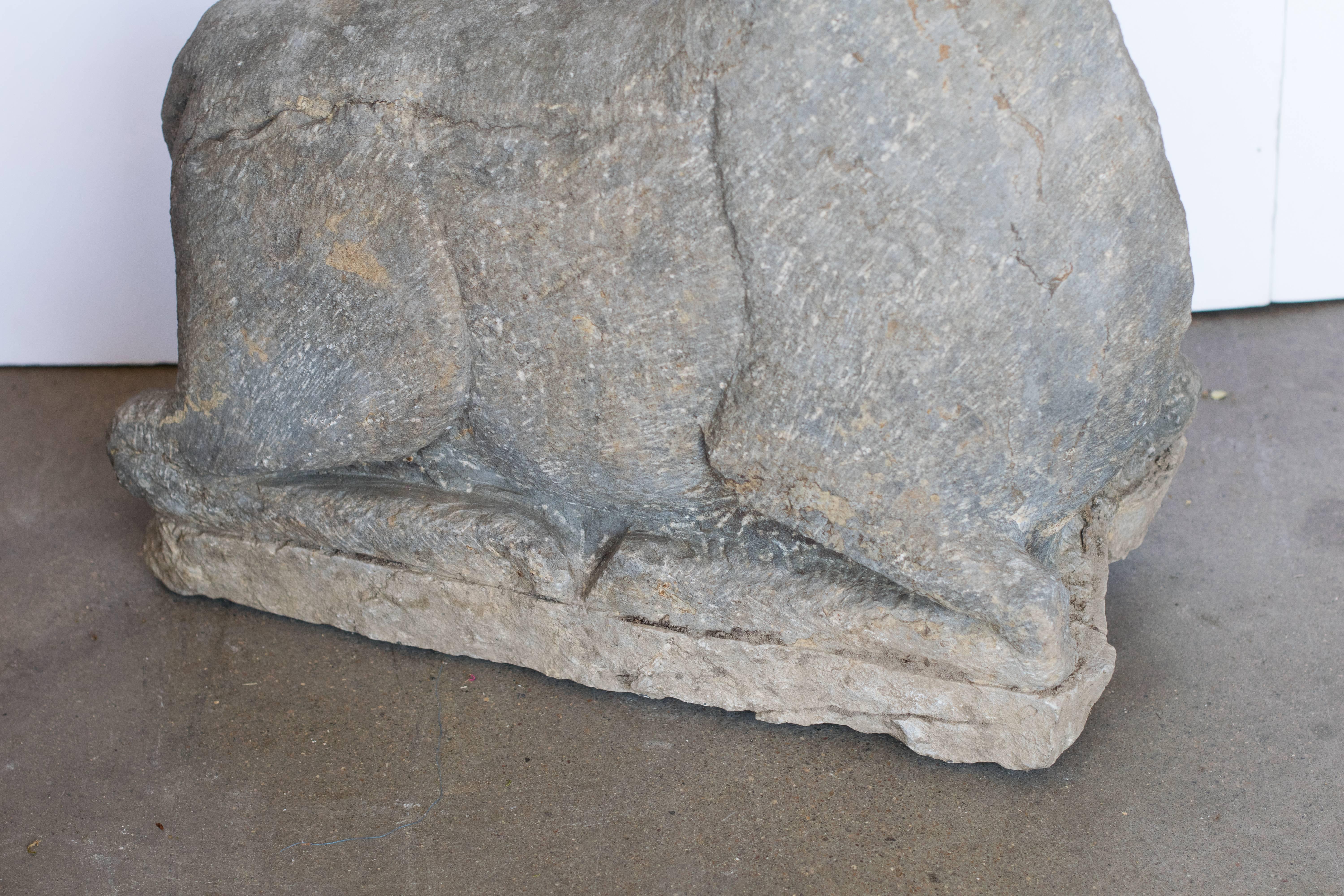 Carved Granite Rams, Pair 9