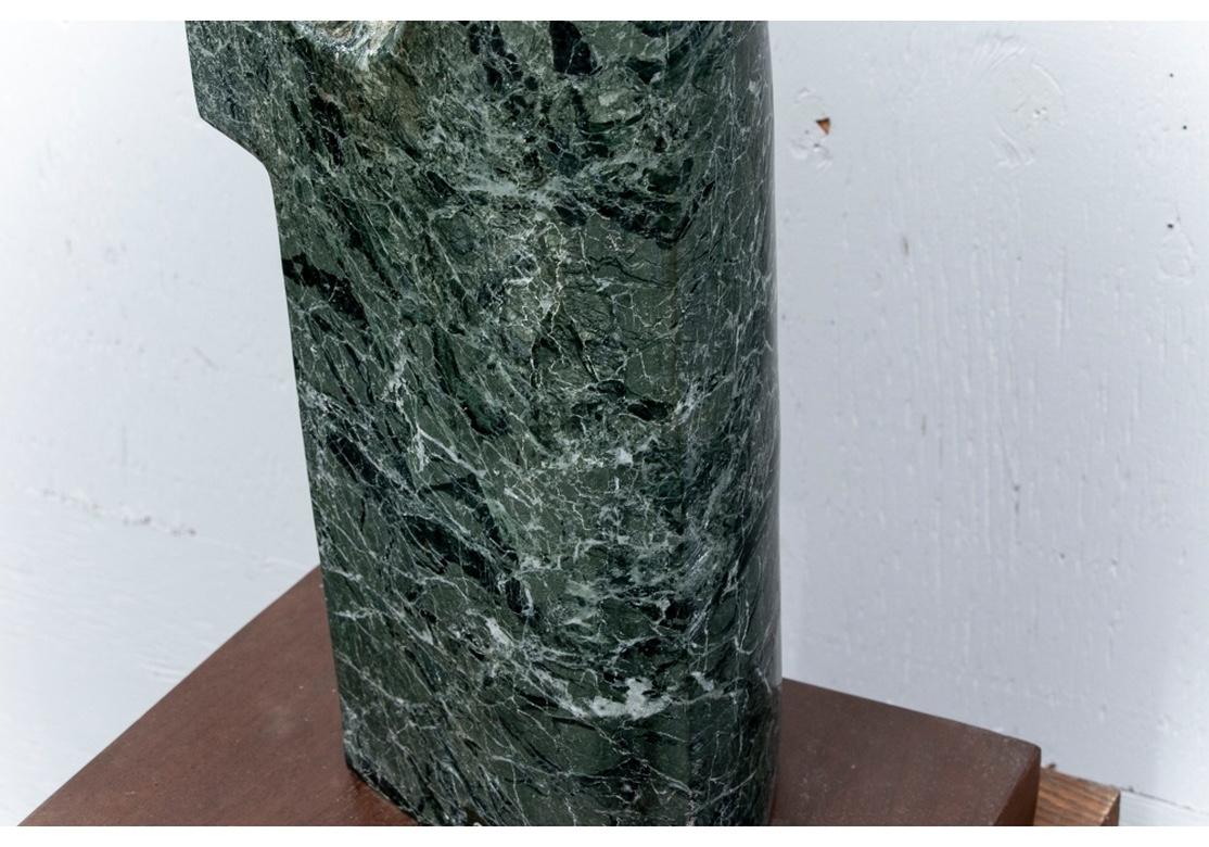 20th Century Carved Green Marble Abstract Sculpture After Isamu Noguchi