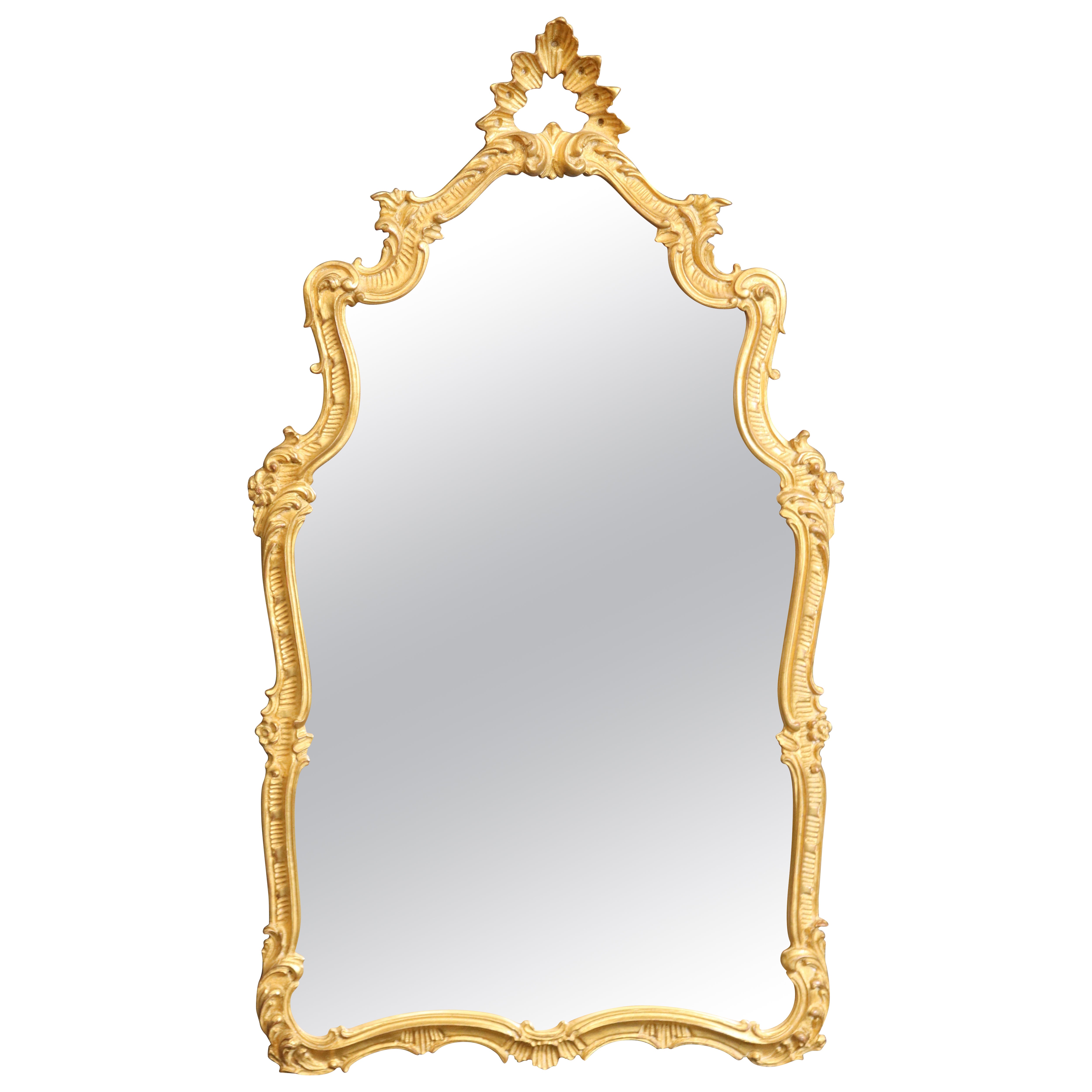 Carved Guild Giltwood Italian Venetian Style Wall Mirror