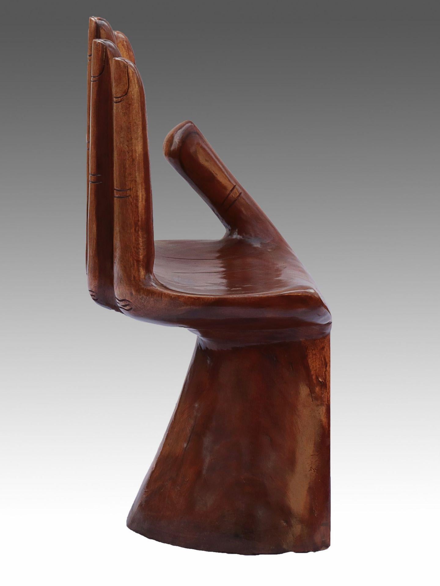Carved Hand Chair in the Style of Pedro Friedeberg, circa 1970s 3
