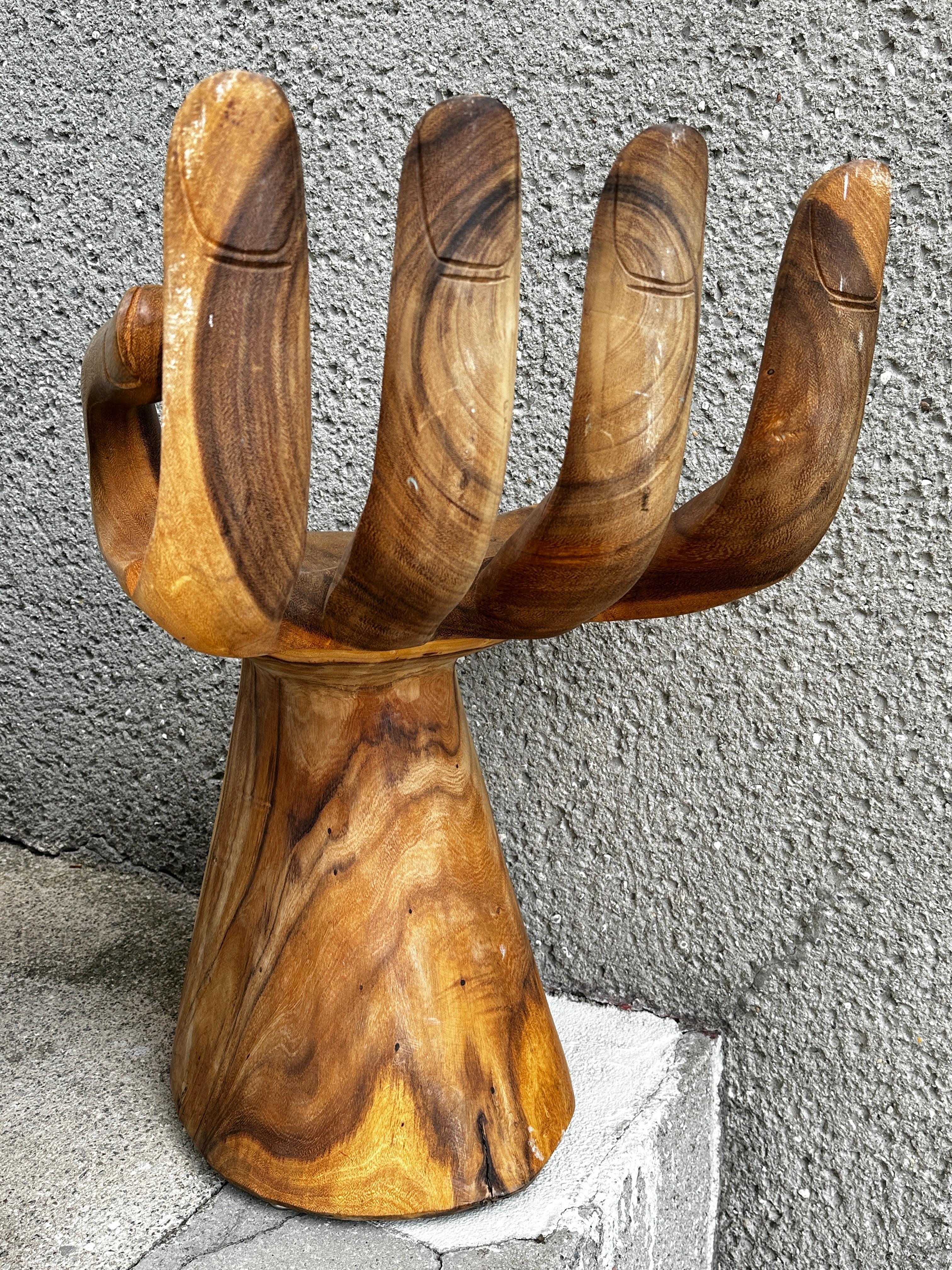 Carved Hand Chair in the Style of Pedro Friedeberg, circa 1970s For Sale 5