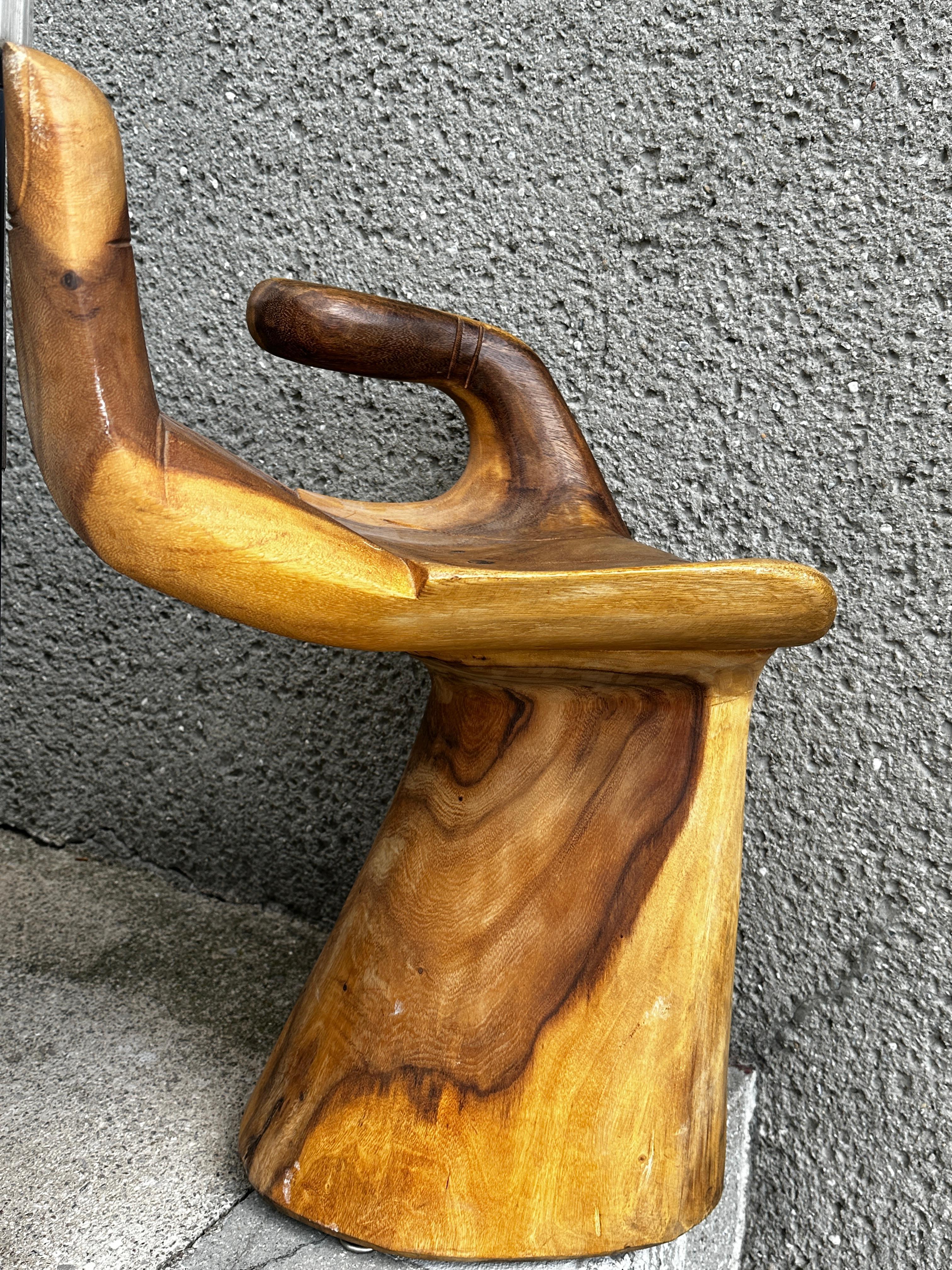 Carved Hand Chair in the Style of Pedro Friedeberg, circa 1970s For Sale 6