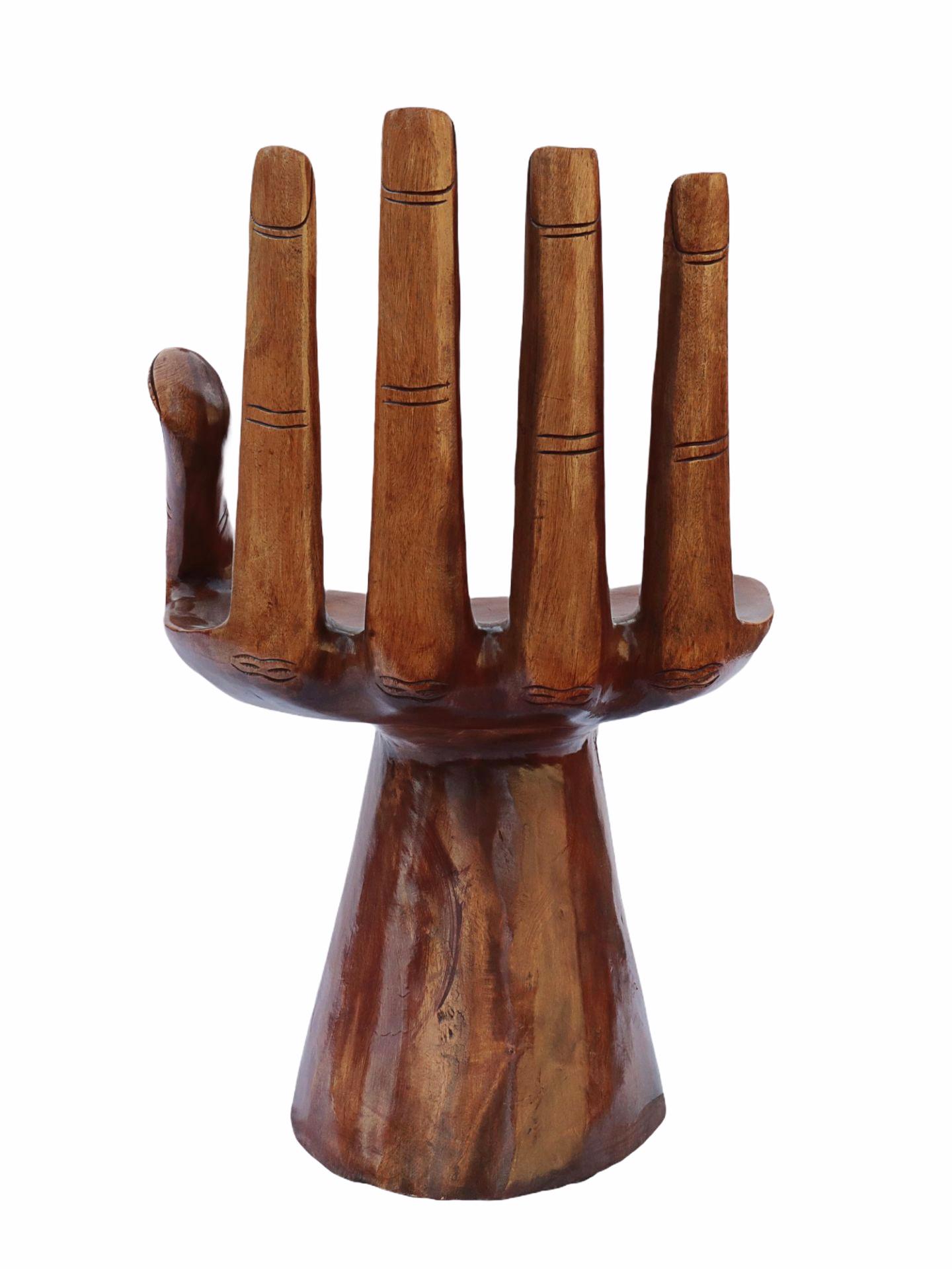Mid-Century Modern Carved Hand Chair in the Style of Pedro Friedeberg, circa 1970s