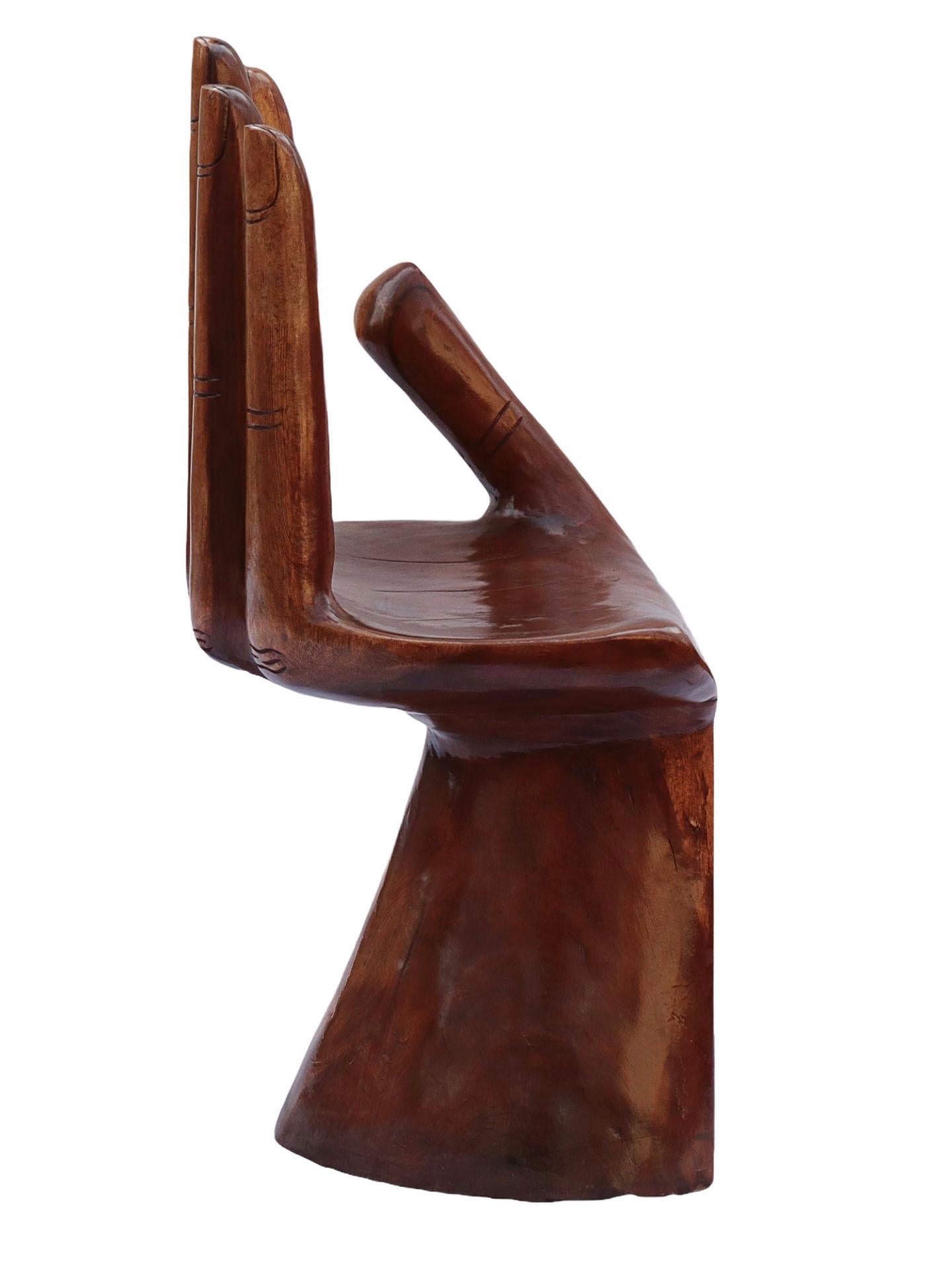 German Carved Hand Chair in the Style of Pedro Friedeberg, circa 1970s