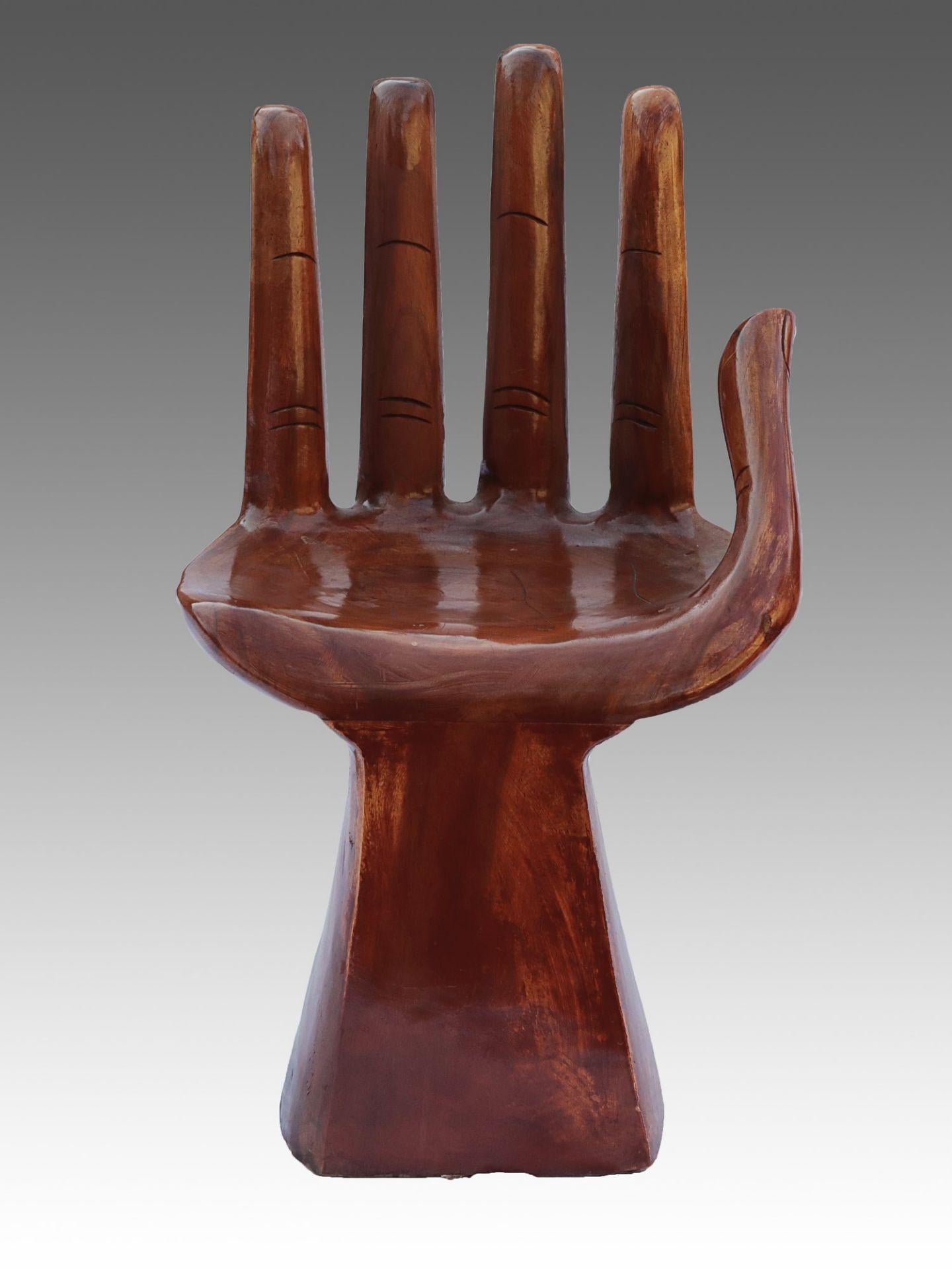 Wood Carved Hand Chair in the Style of Pedro Friedeberg, circa 1970s