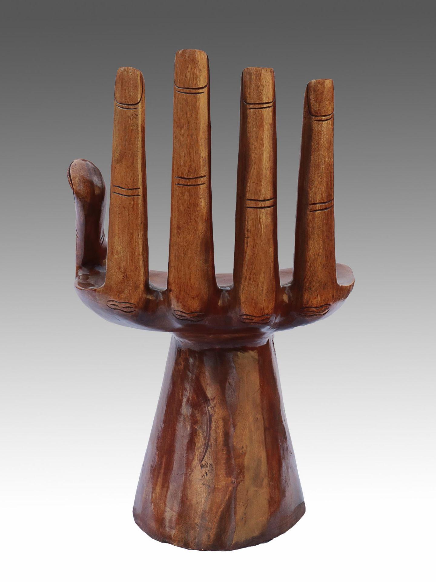 Carved Hand Chair in the Style of Pedro Friedeberg, circa 1970s 1