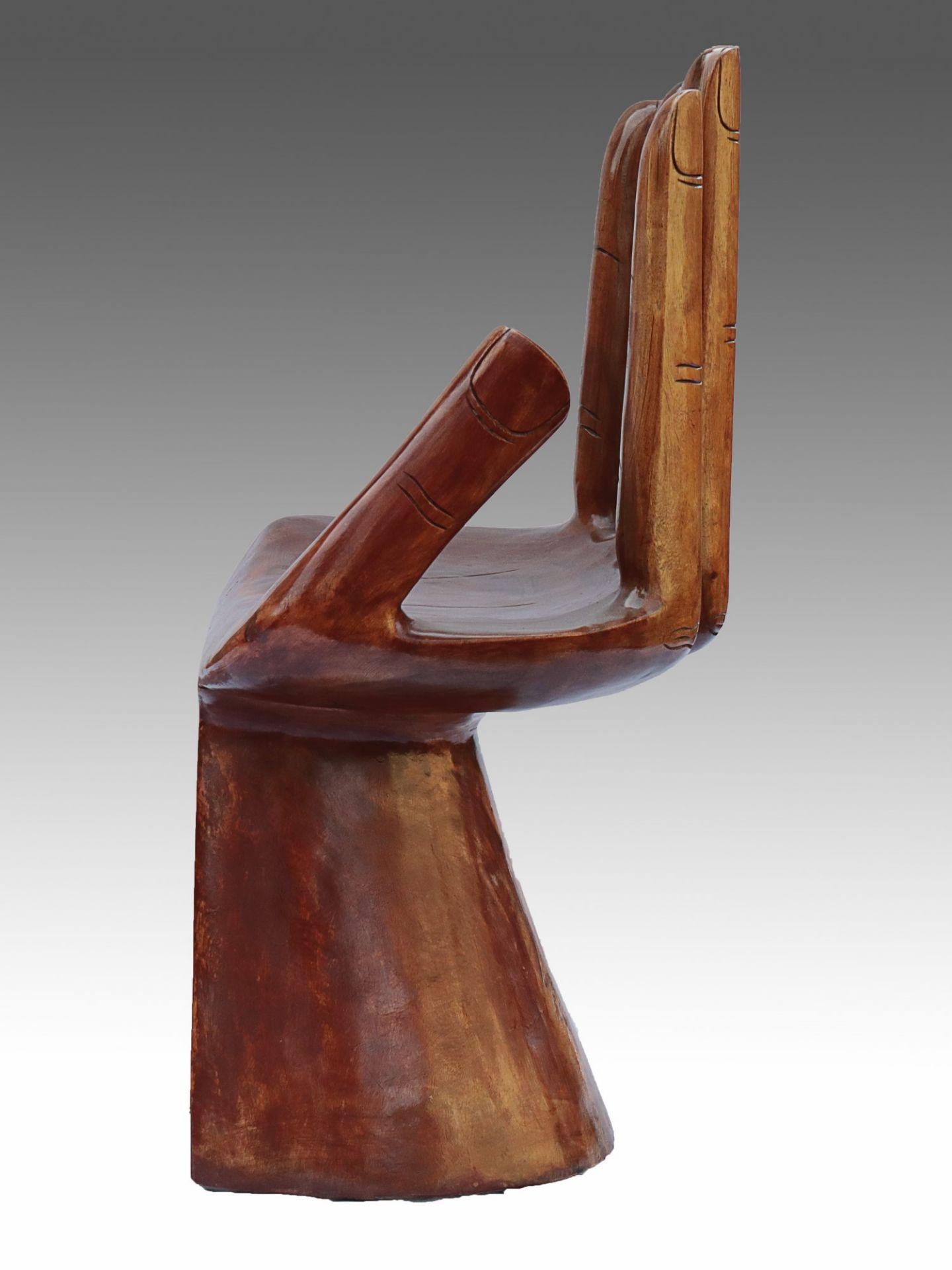 Carved Hand Chair in the Style of Pedro Friedeberg, circa 1970s 2