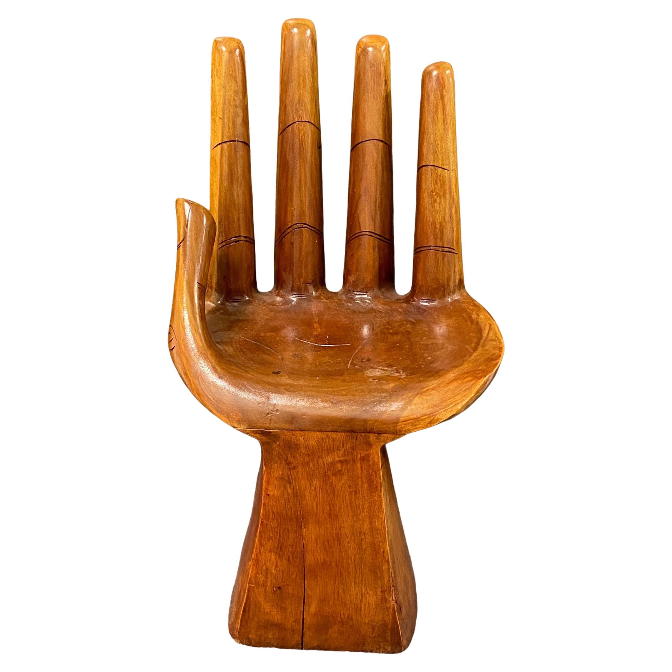 Carved Hand Chair in the Style of Pedro Friedeberg, circa 1970s