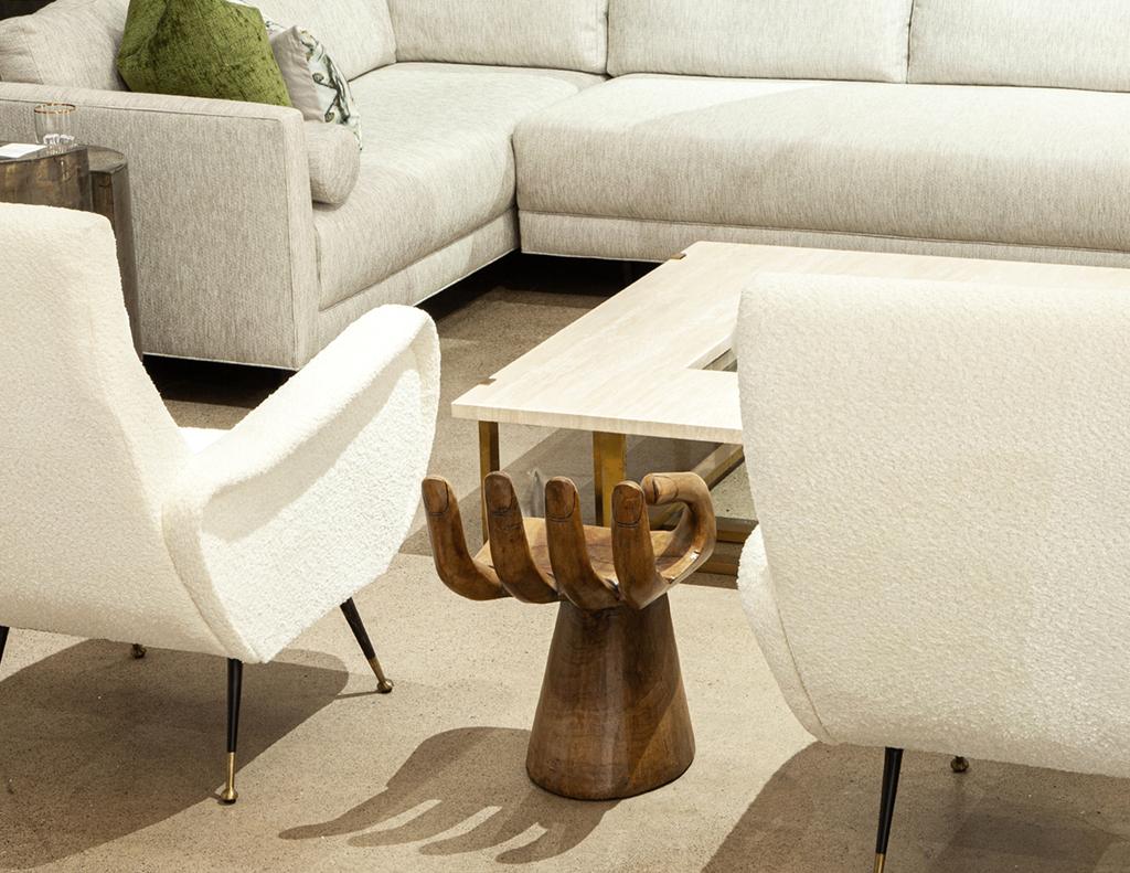 Silla de mano tallada al estilo de Pedro Friedeberg Moderno de mediados de siglo en venta