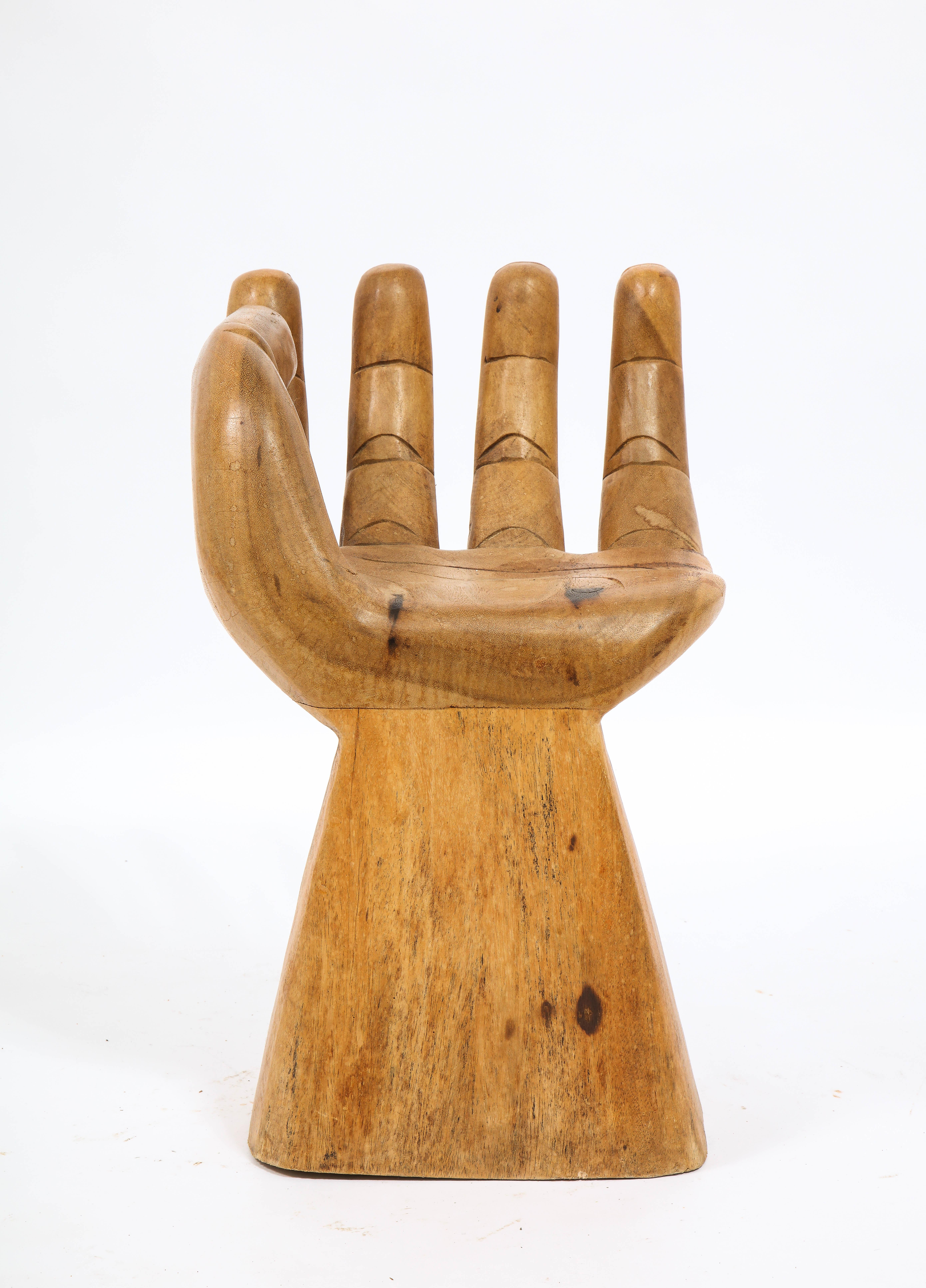 Hand-Carved Carved Hand Stool, Mexico 1960's For Sale