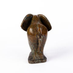 Carved Hardstone African Elephant Sculpture