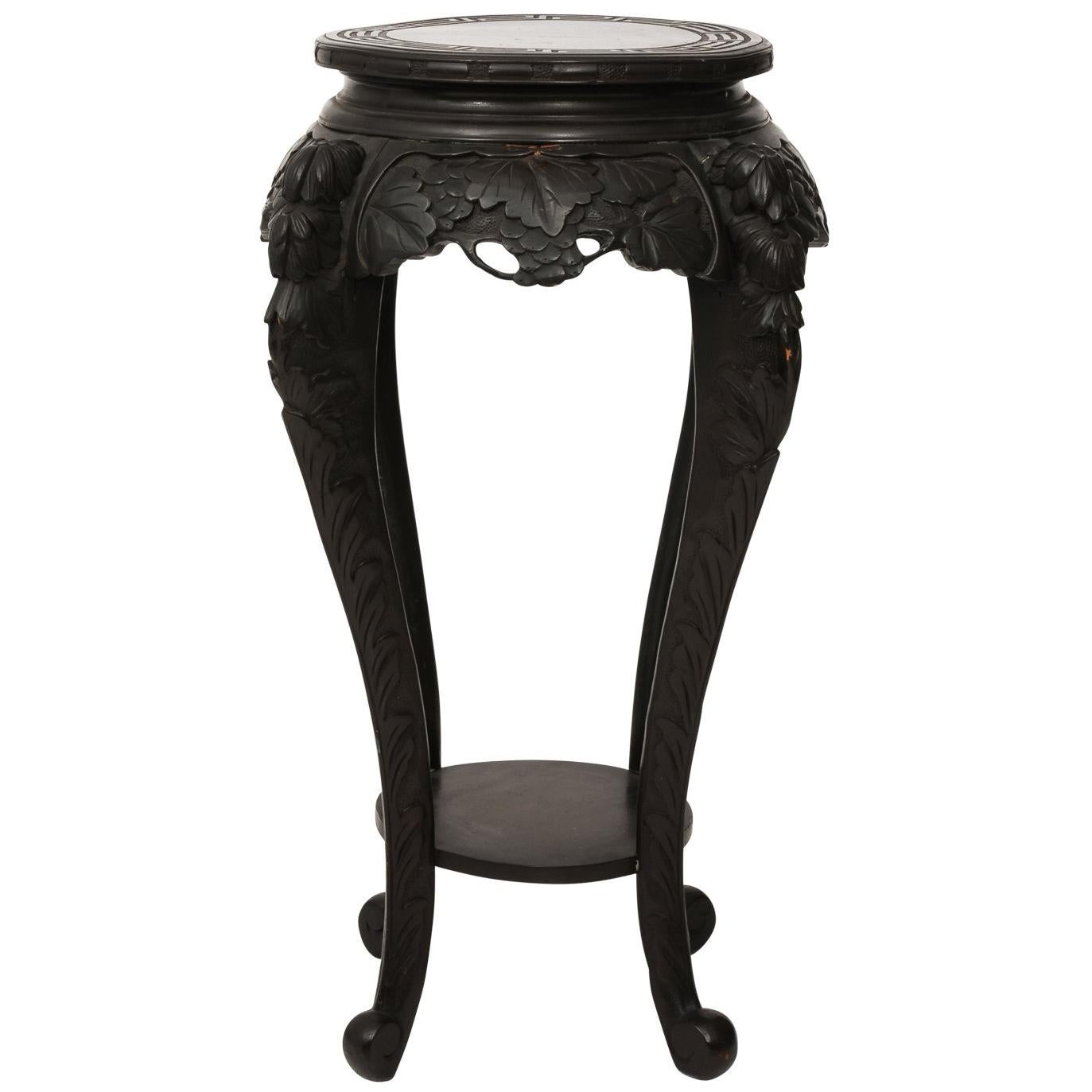Carved Hardwood Chinese Export Plant Stand, circa 1900