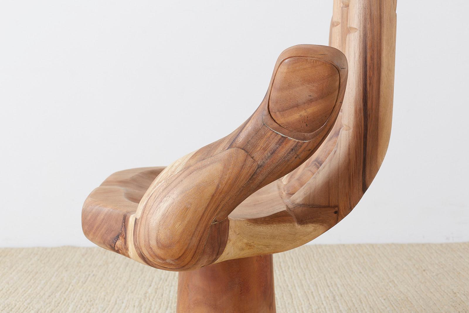 Carved Hardwood Hand Chair after Pedro Friedeburg 4