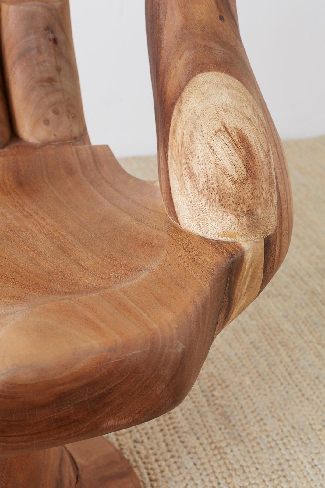 Carved Hardwood Hand Chair after Pedro Friedeburg 9