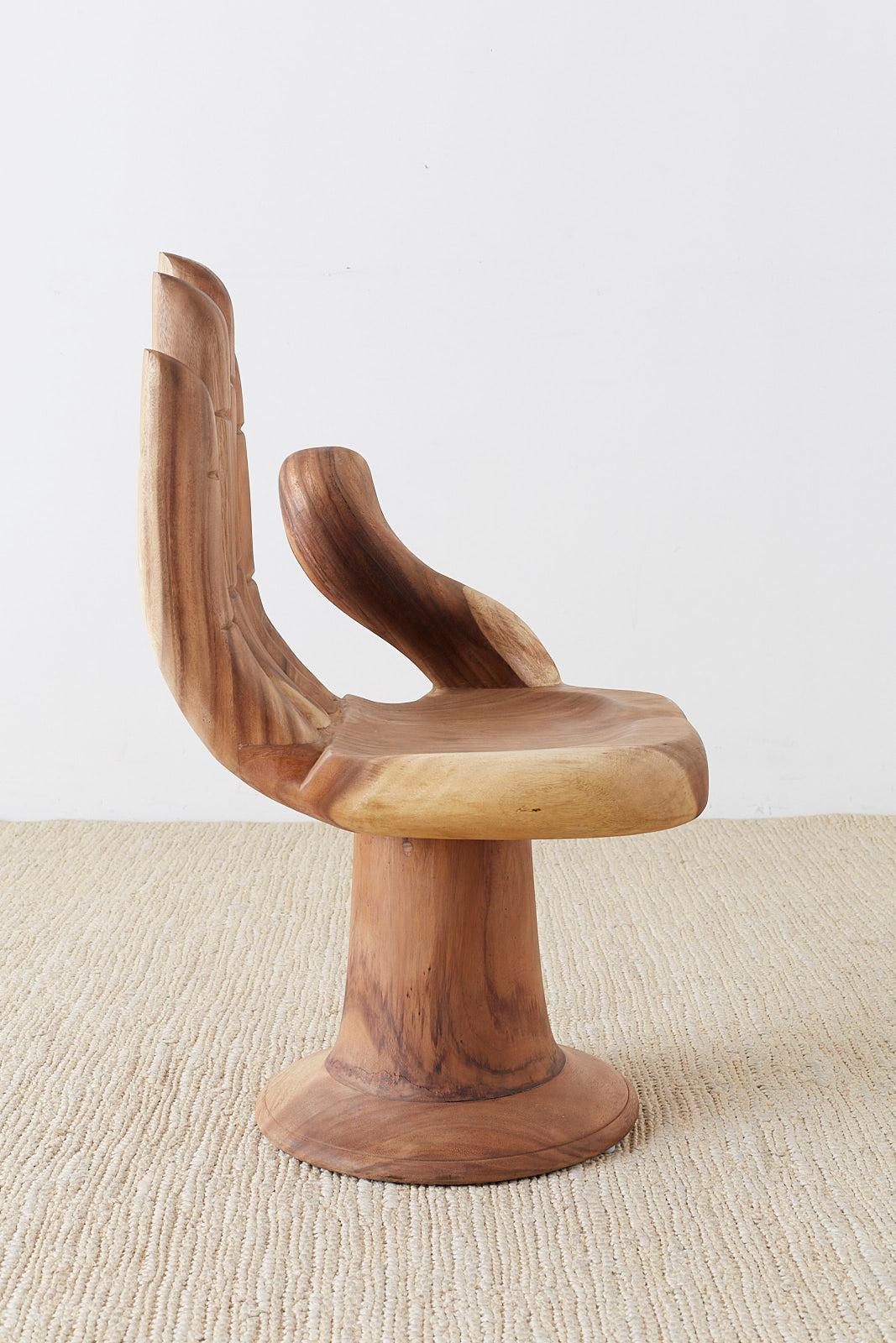 Carved Hardwood Hand Chair after Pedro Friedeburg 1