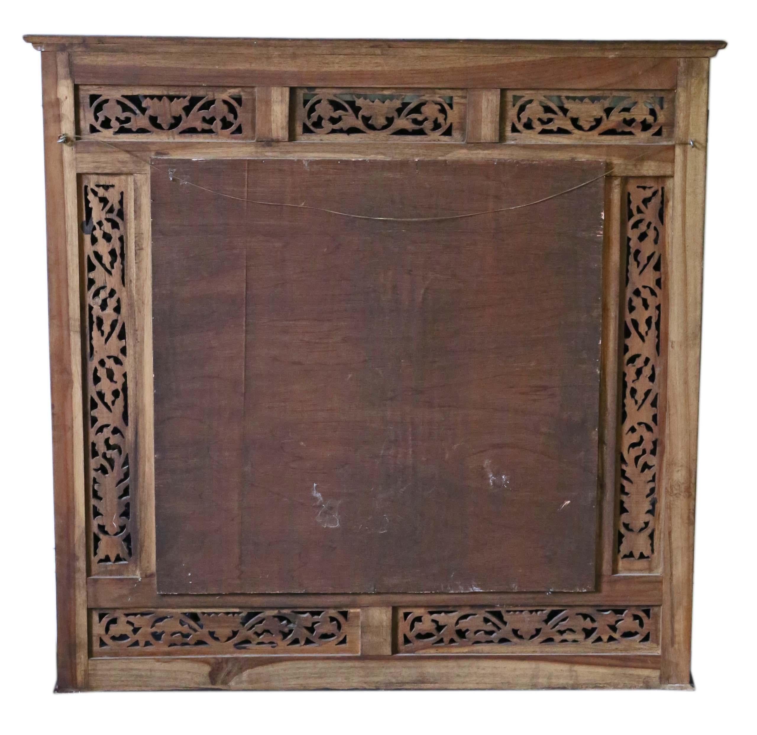 Carved Hardwood Wall Mirror Mid 20th Century For Sale 4