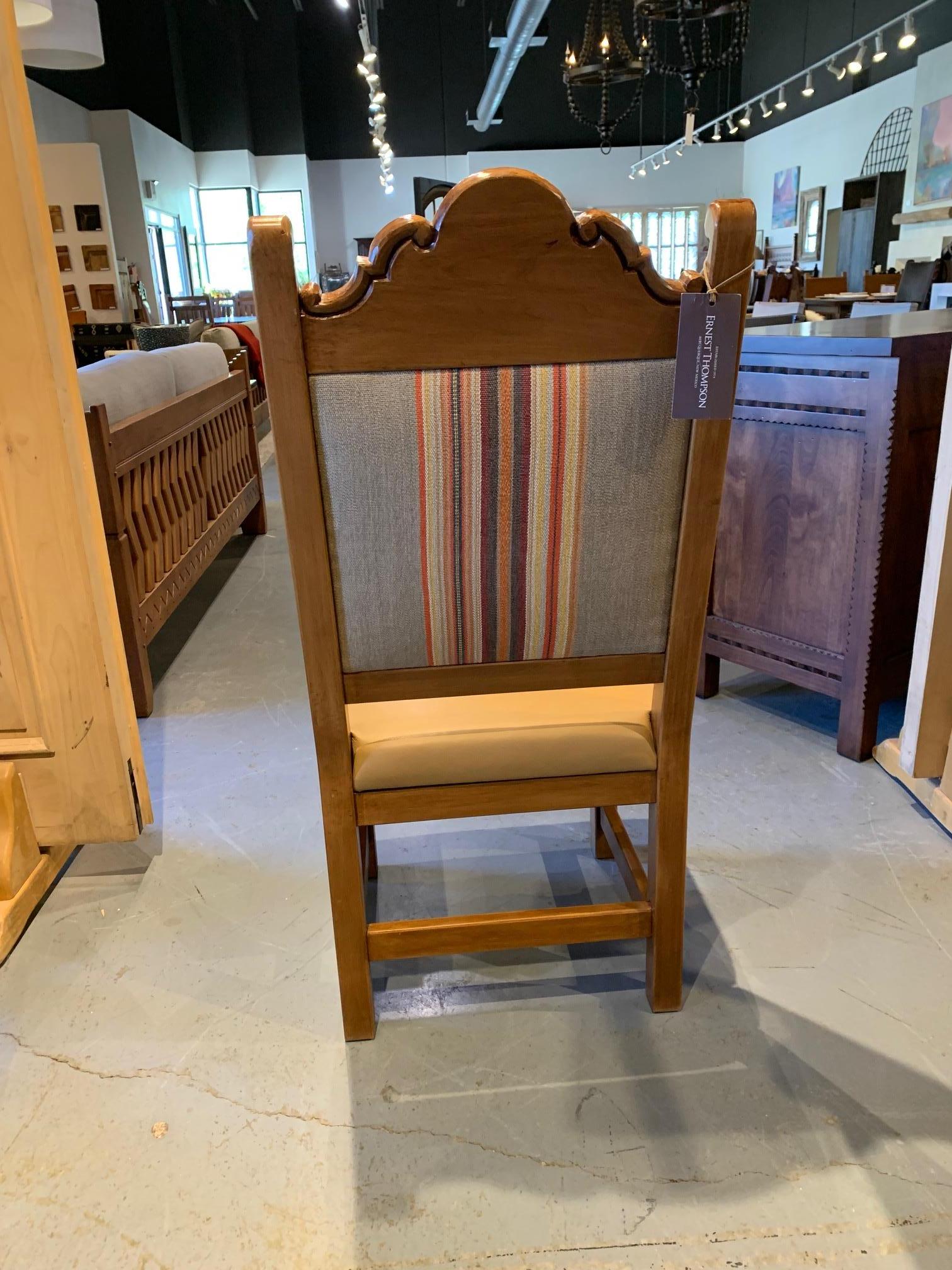 Leather Carved High Back Chair For Sale