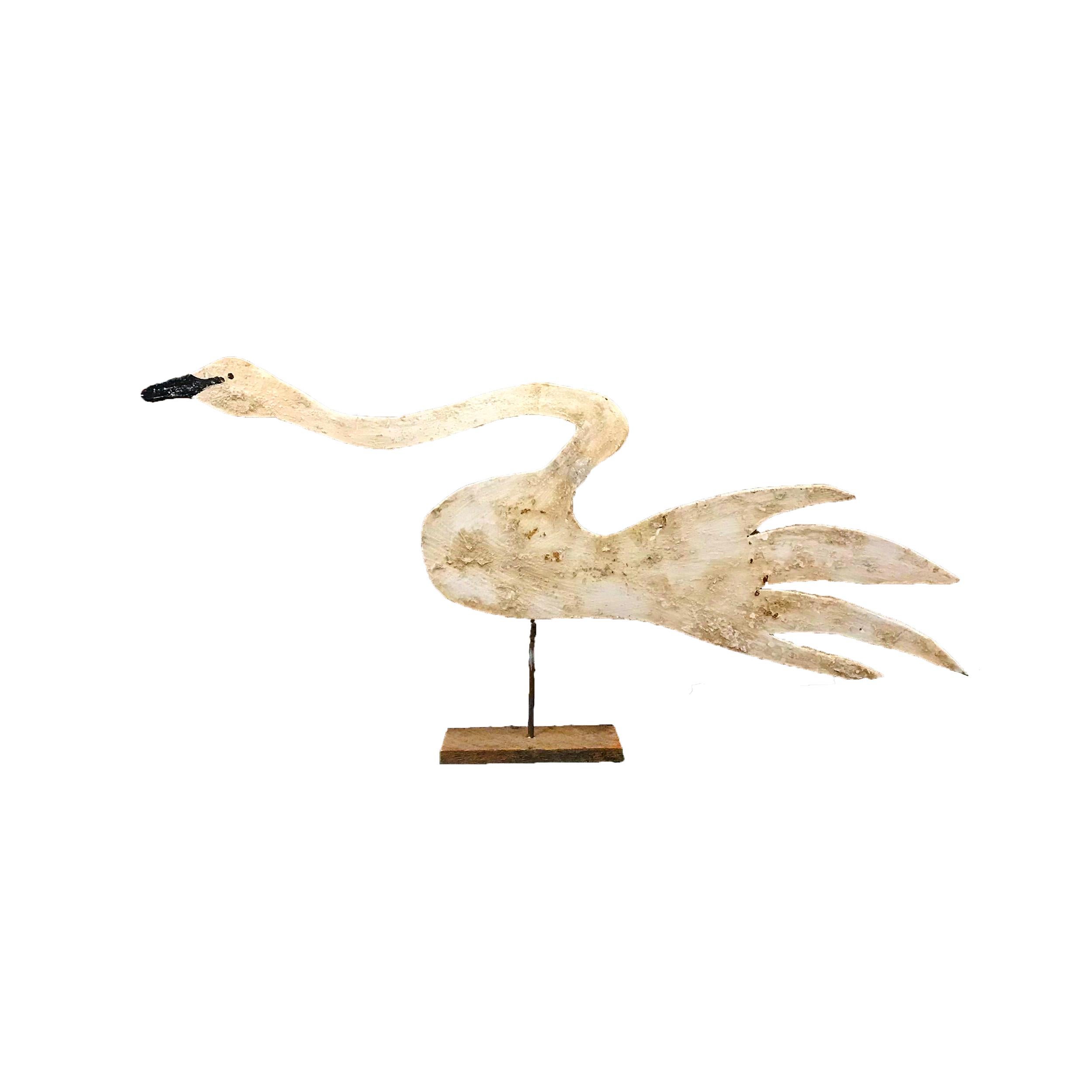 North American Carved Hissing Swan