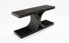 Carved Horn Inlay Console / Sofa Table by Karl Springer, Ltd. USA, c. 1970