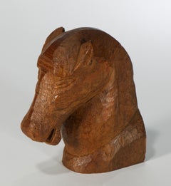 Carved Horse Head Sculpture, American Studio Craftsman