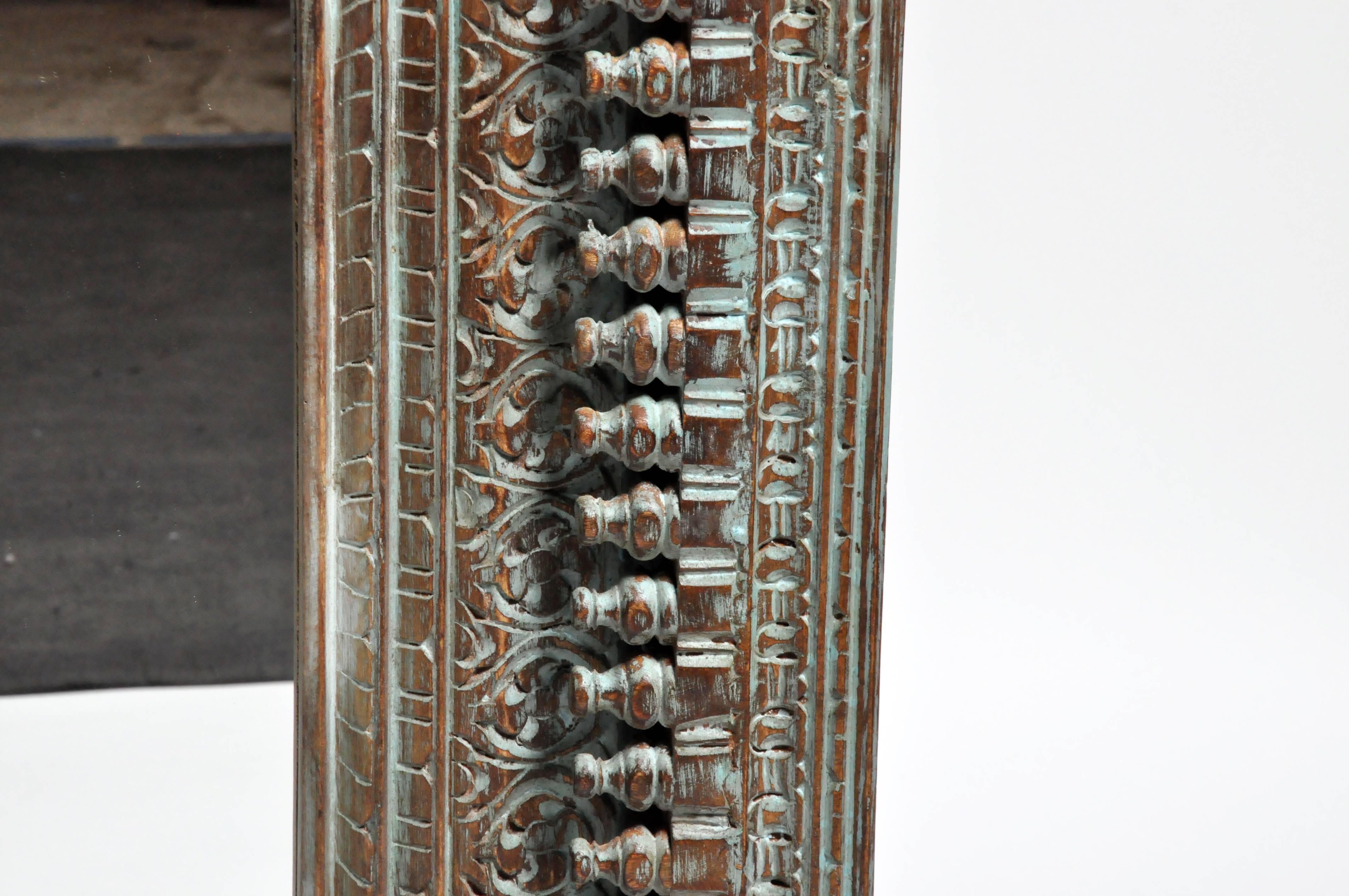 Contemporary Carved Indian Mirror