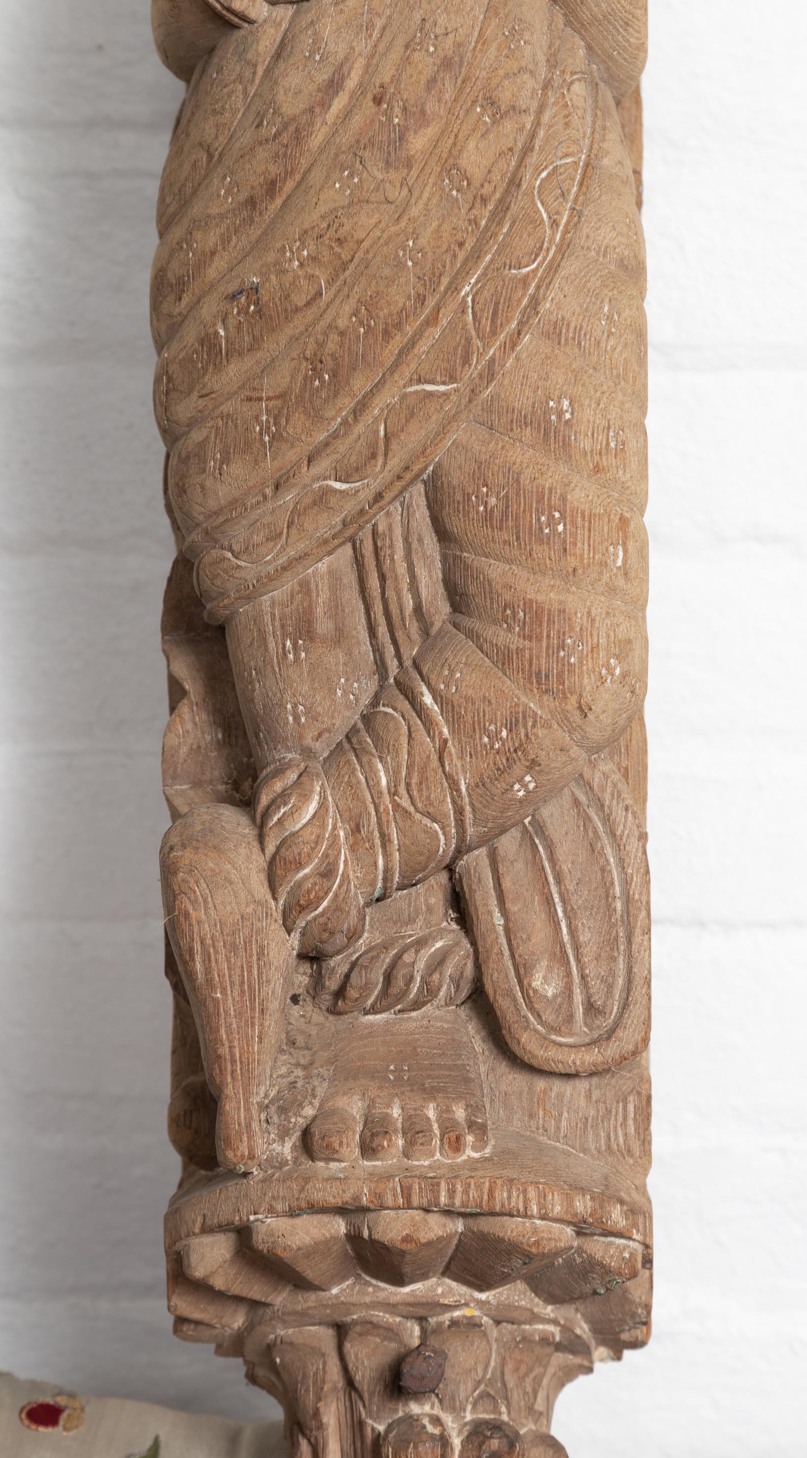 Carved Indian Temple Carving Statue from Gujarat Depicting a Celestial Musician 6