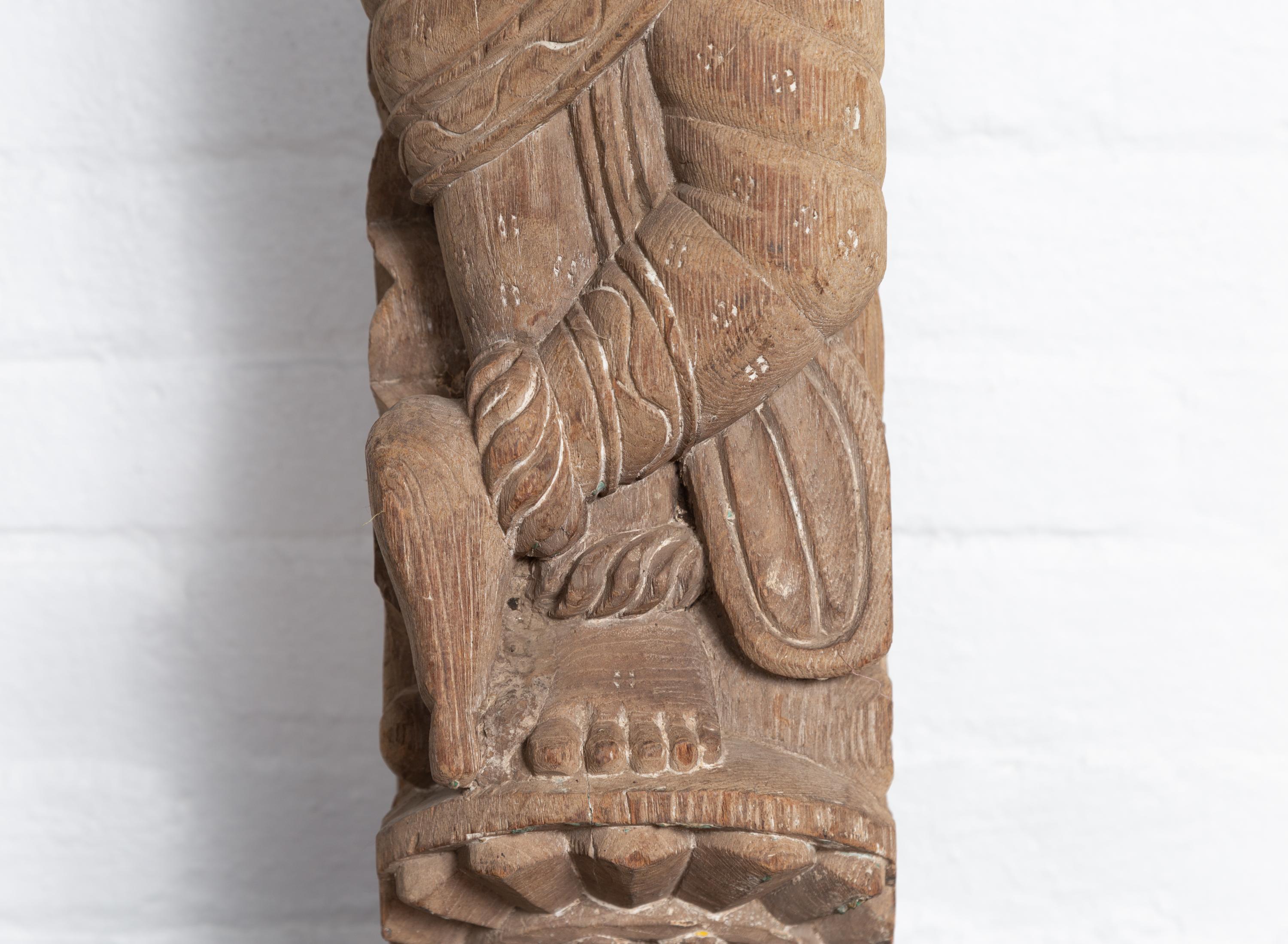 Carved Indian Temple Carving Statue from Gujarat Depicting a Celestial Musician 2