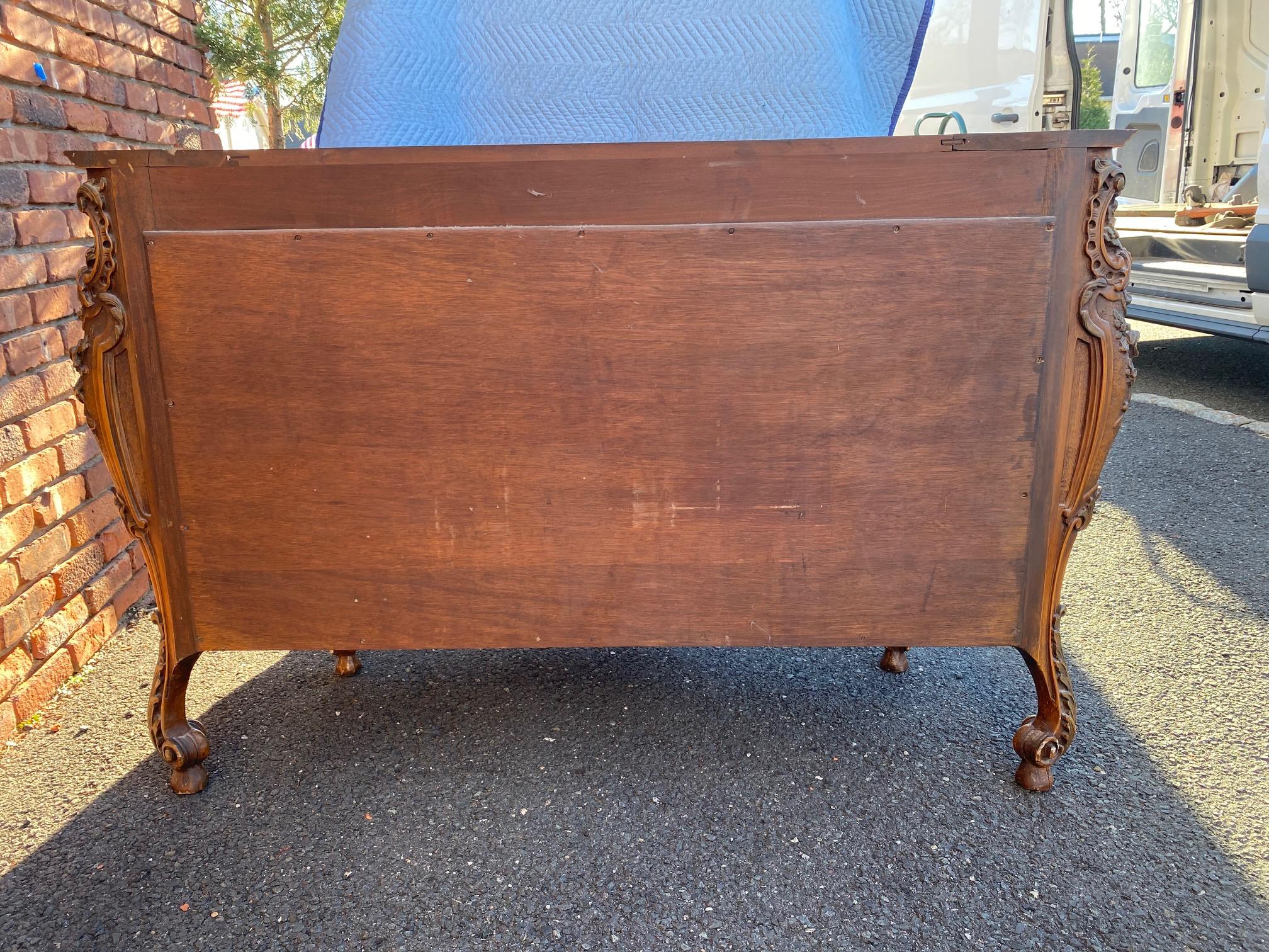 Beautifully detailed vintage Italian credenza. The solid 2