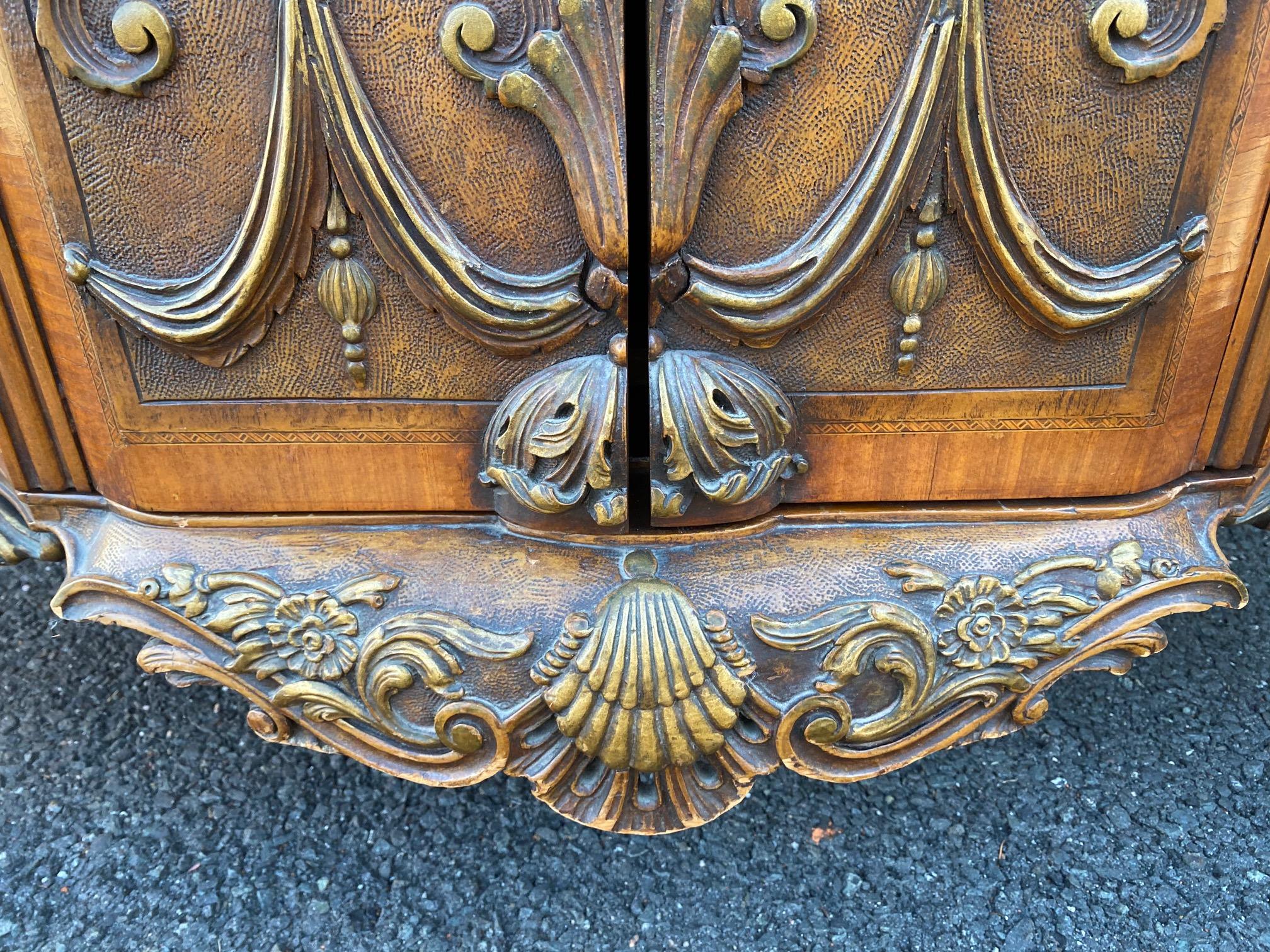Carved Italian Chest with Marble Top For Sale 2