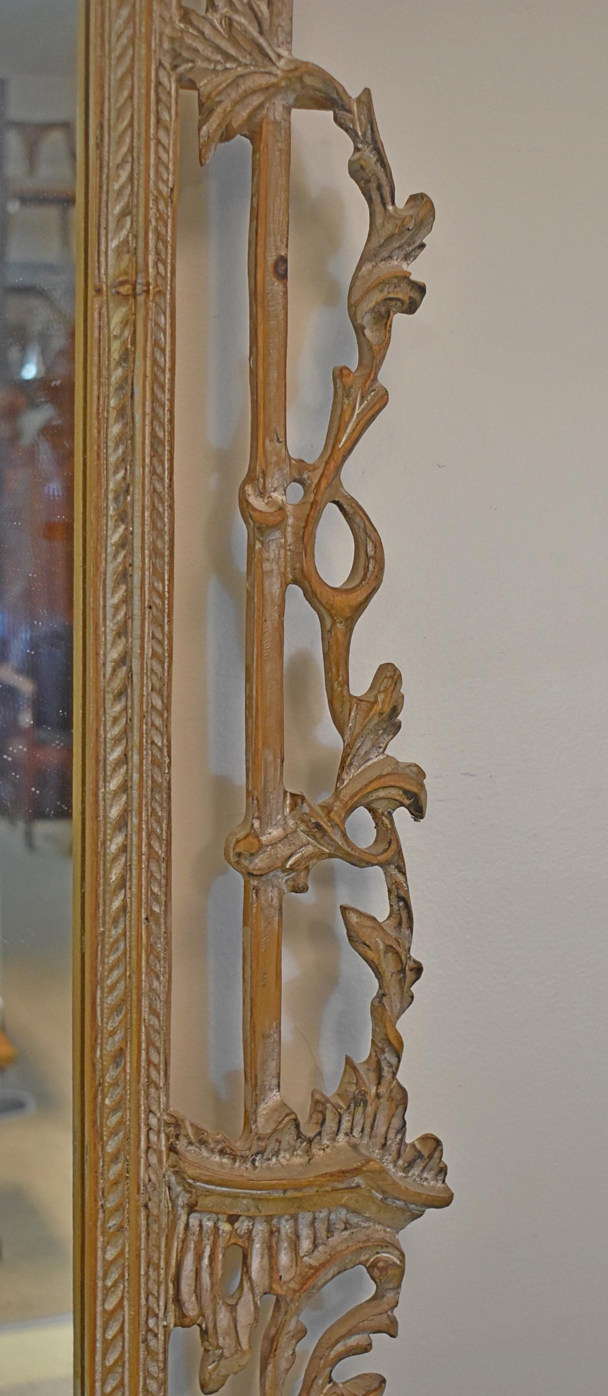 Carved Italian Chippendale Chinoiserie Gilt Pagoda Mirror 1