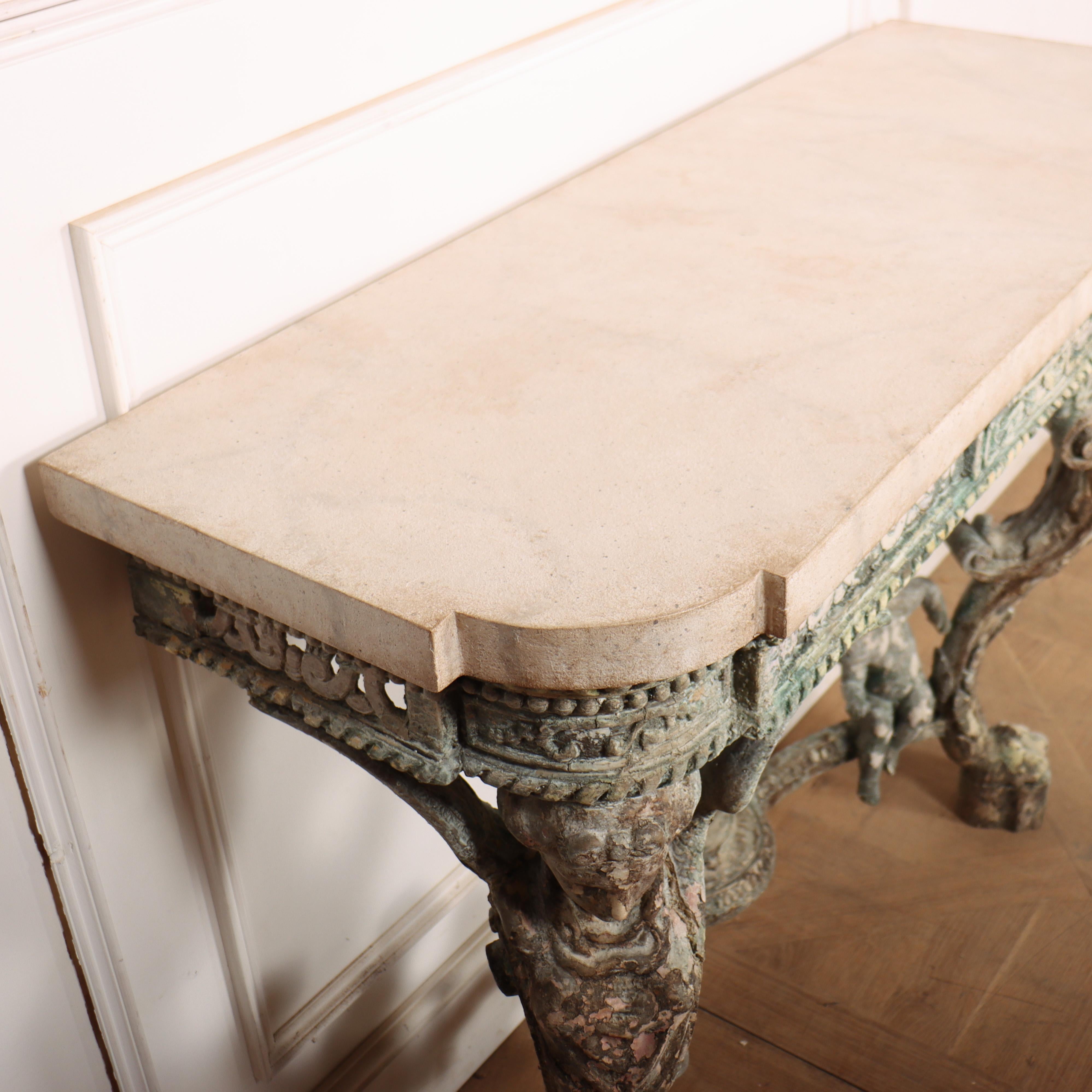 Carved Italian Console Table For Sale 8