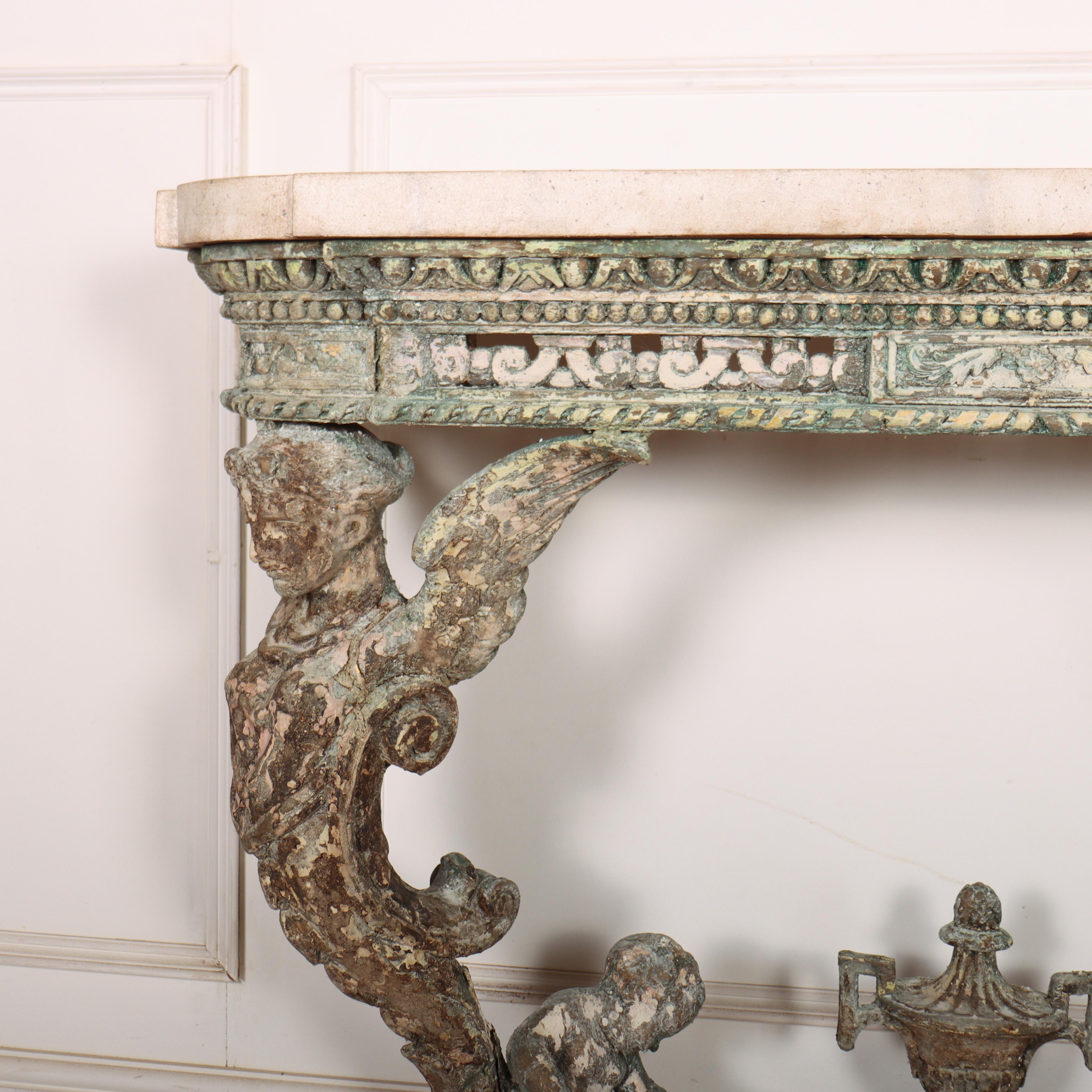 Carved Italian Console Table In Good Condition For Sale In Leamington Spa, Warwickshire