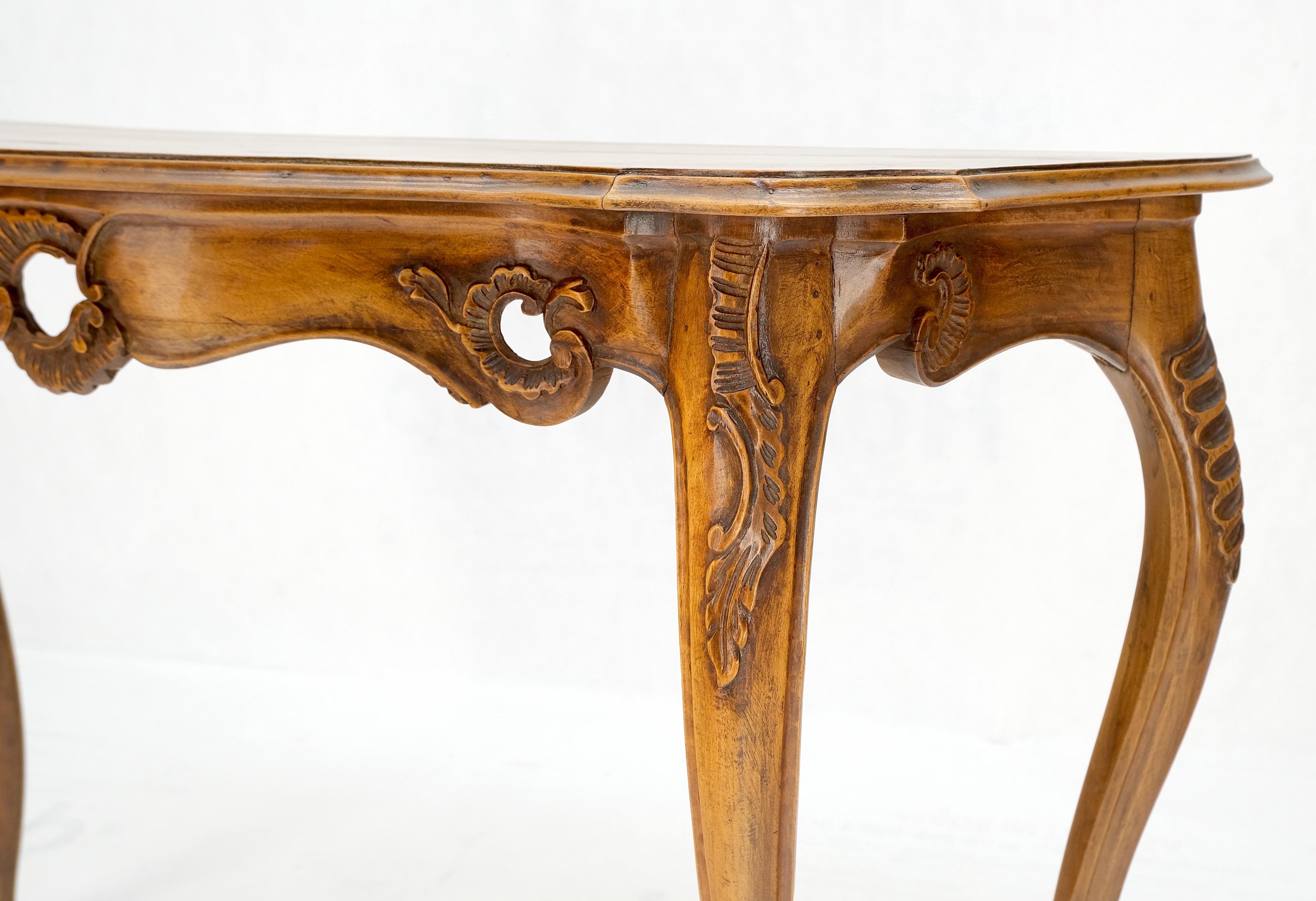 Carved Italian Demilune Console Table on Thin Legs Made in Italy For Sale 5
