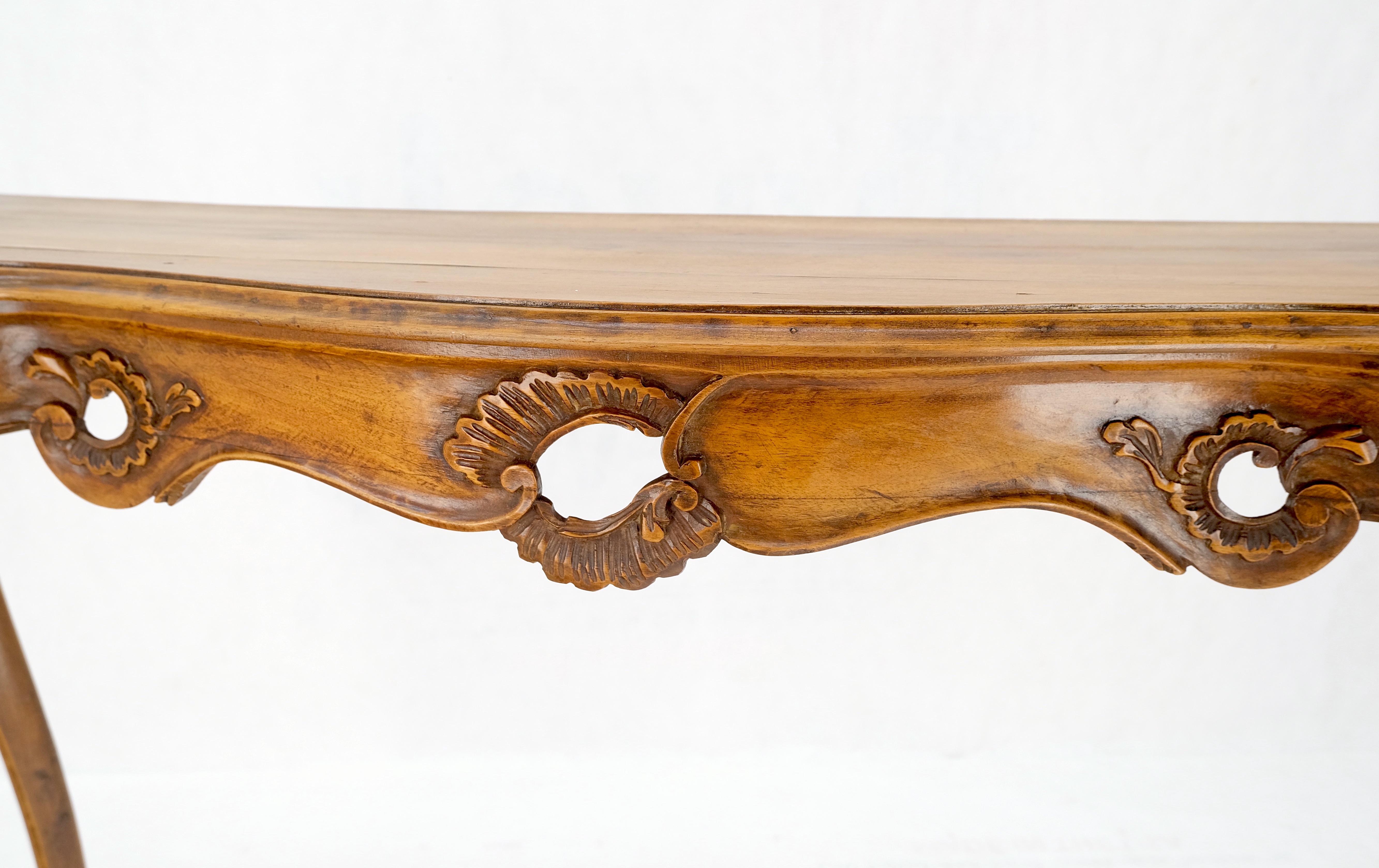 Carved Italian Demilune Console Table on Thin Legs Made in Italy For Sale 7
