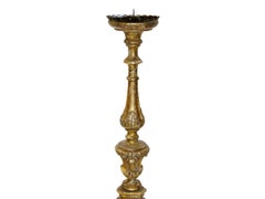 Carved Italian Giltwood Bellini Pricket Candlestick by Randy Esada Designs