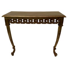 Retro Carved Italian Gold & Silver Leaf Wall Mounted Console Table