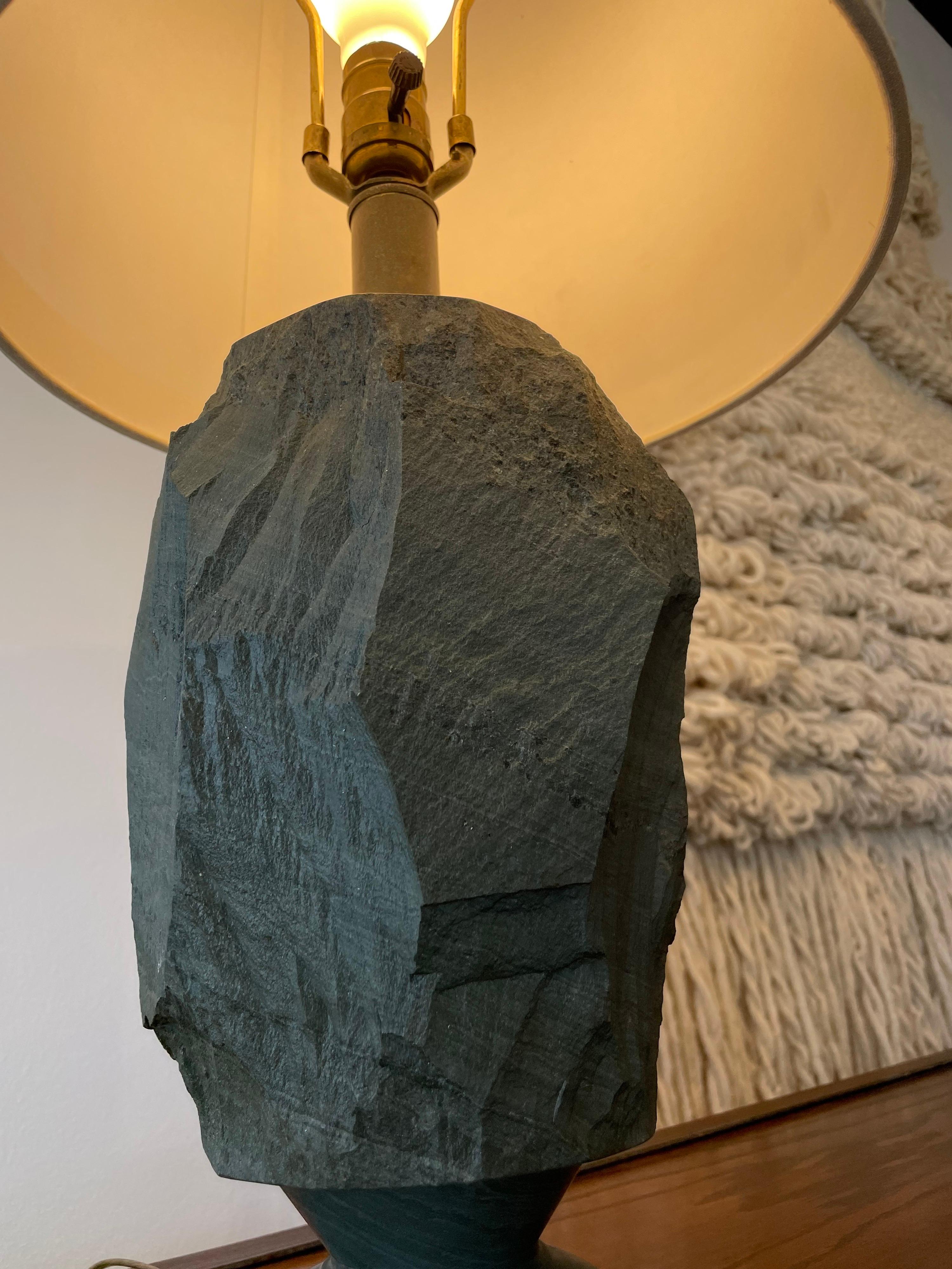 Solid Carved Italian Green Marble Table Lamp 2