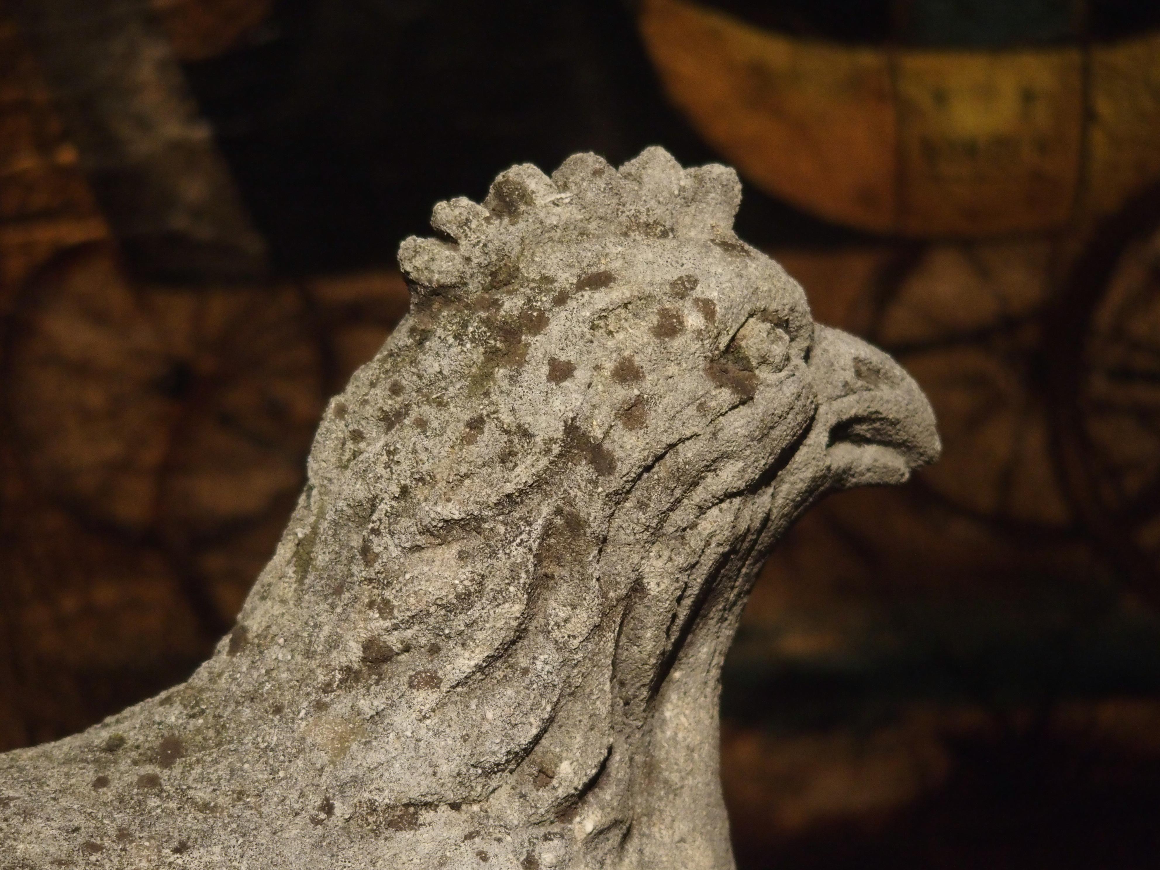 Carved Italian Limestone Chicken Statue, 20th Century 3