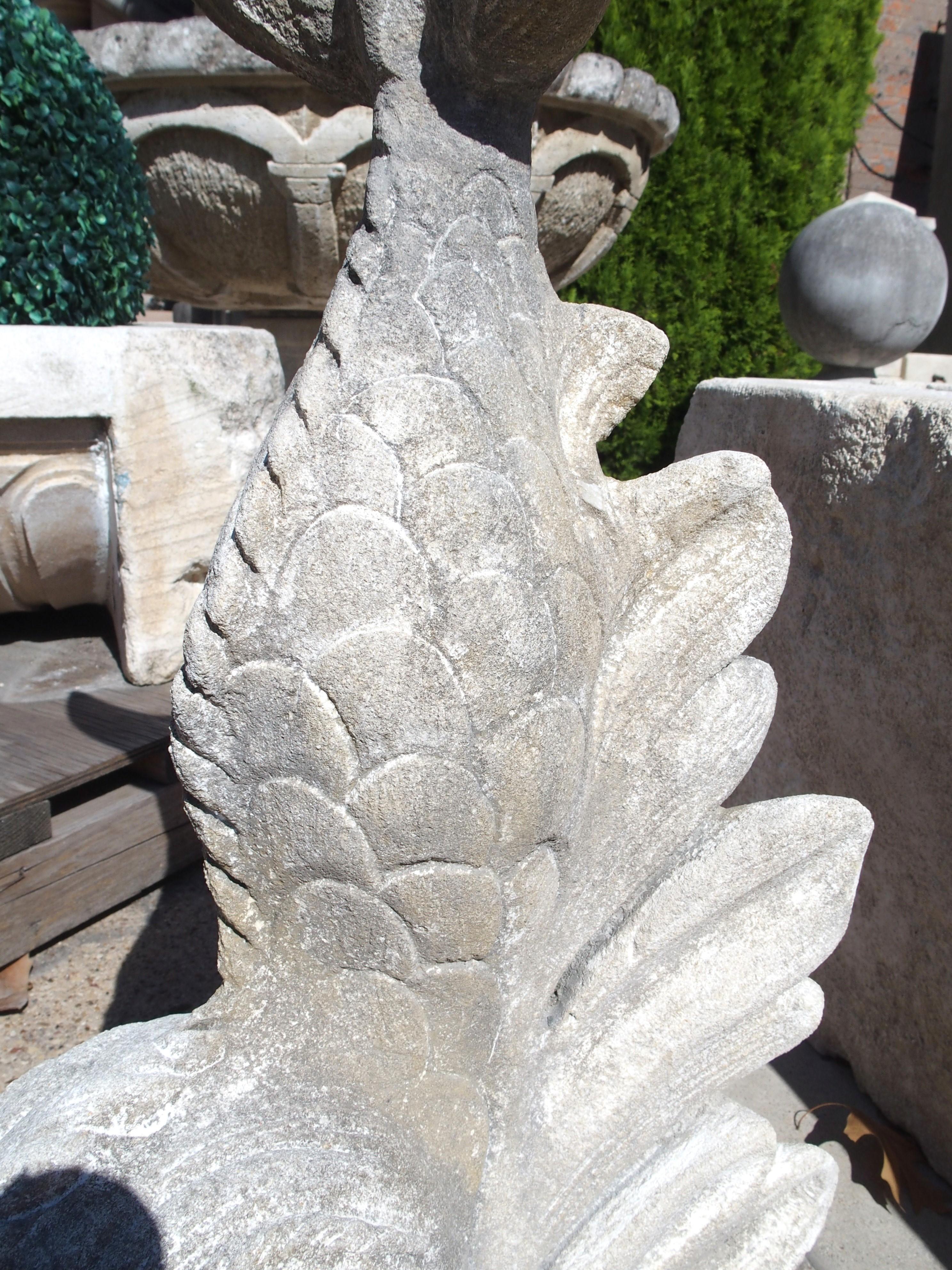 Elemento de piedra caliza italiana tallada para fuente de delfín a la manera de Bernini Piedra